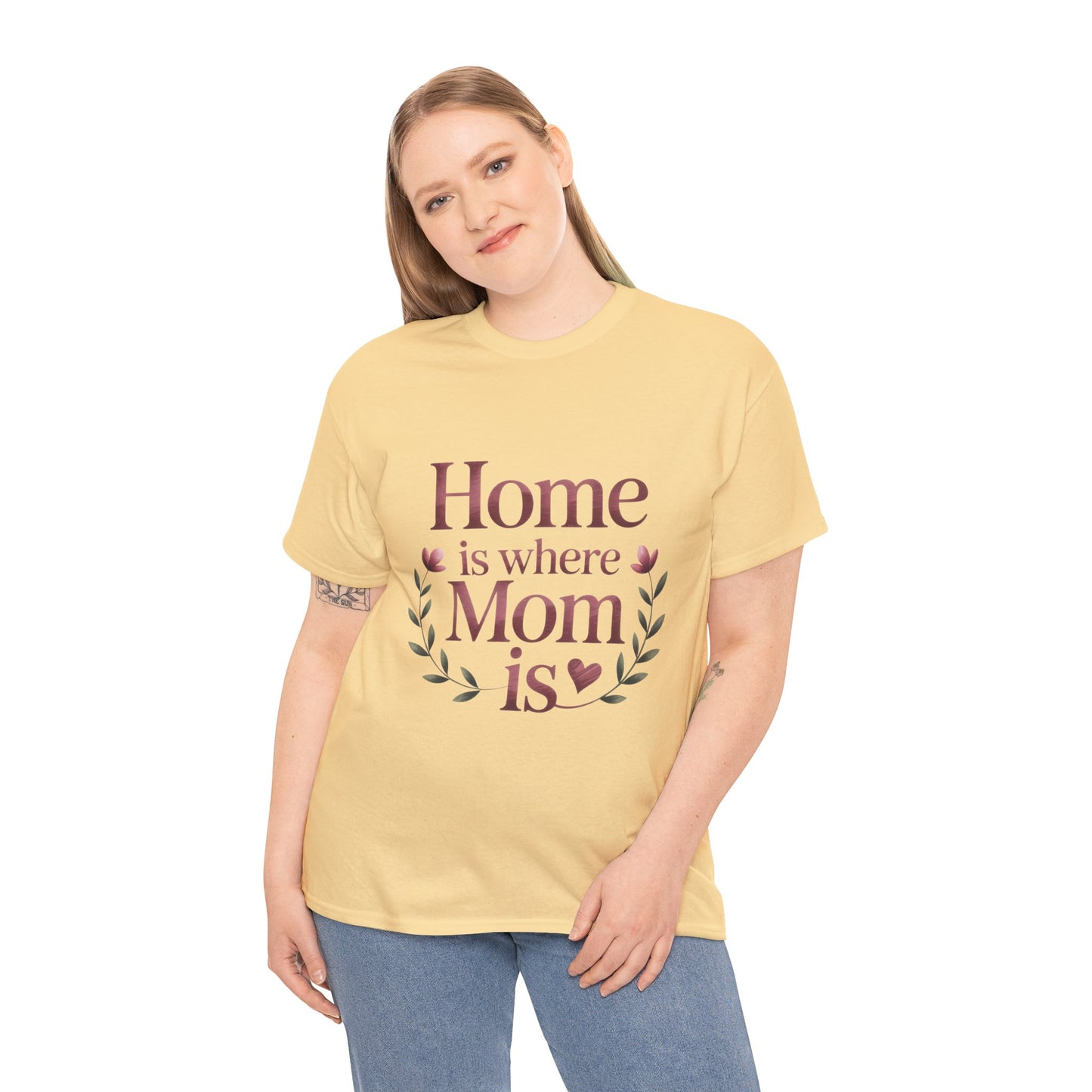 Home is Where Mom Is Unisex Tee, Cozy Cotton T-Shirt for Mothers, Perfect Gift for Mother's Day, Casual Everyday Wear, mother's day gift