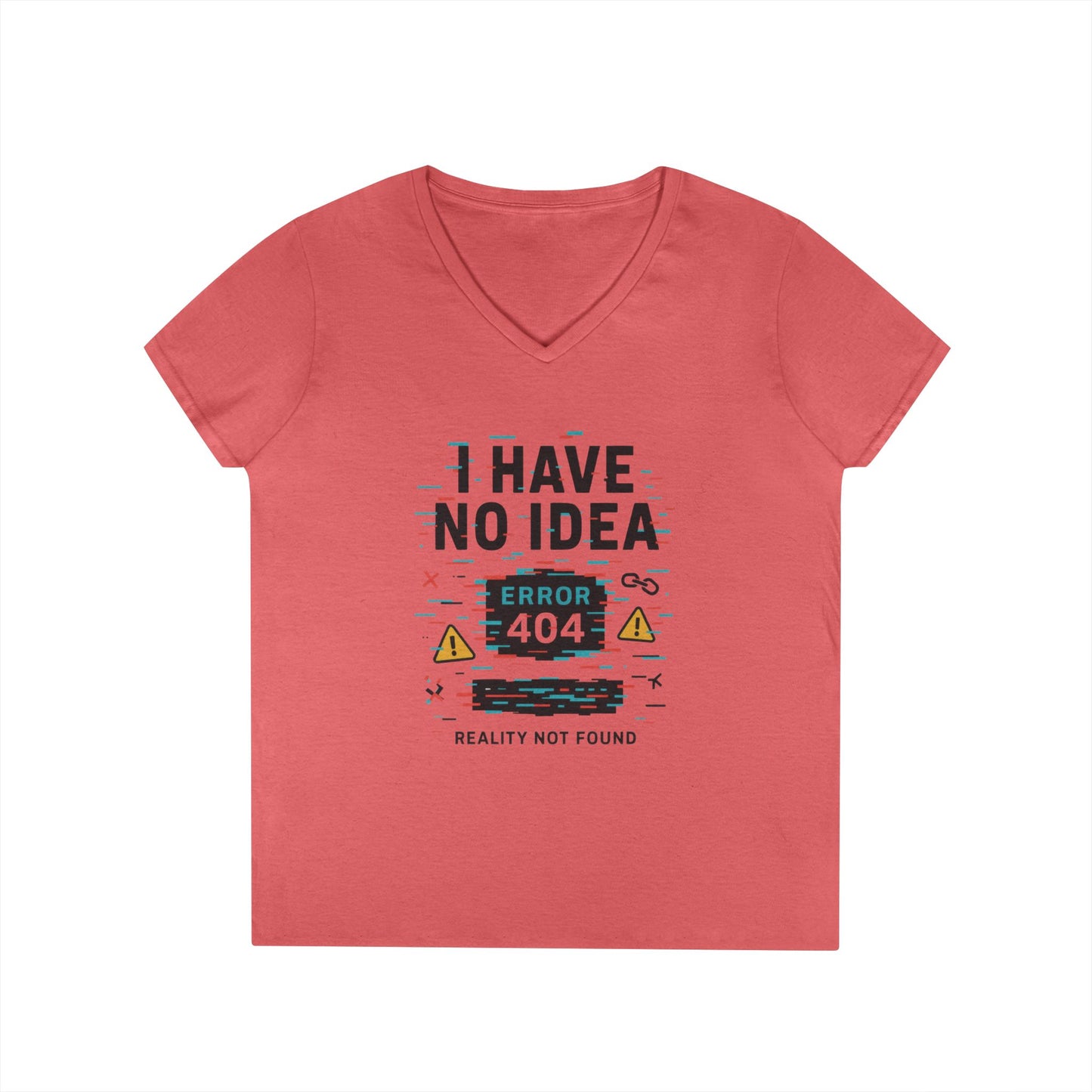 Error 404 V-Neck T-Shirt, Funny Tee, Casual Wear, Gift for Tech Lovers, Geeky Humor Shirt, Unique Birthday Present