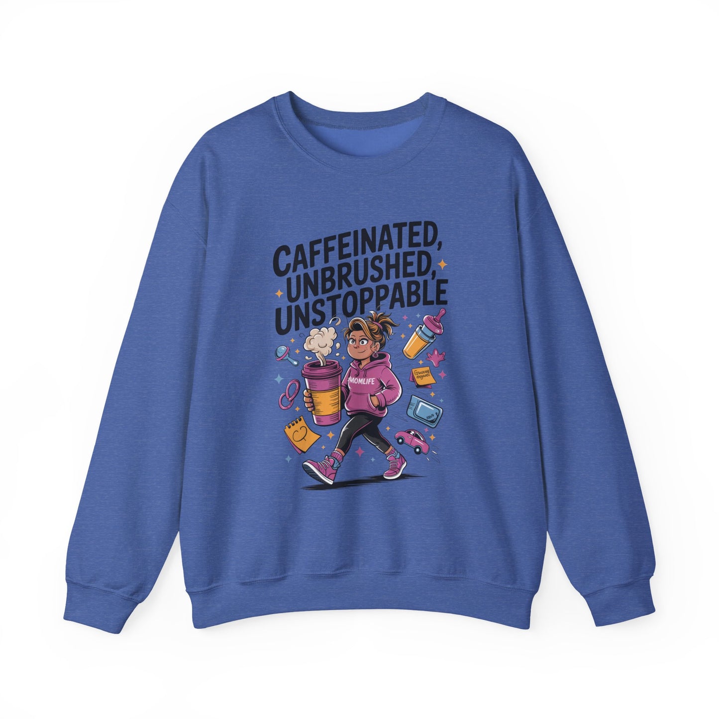 Caffeinated Mom Sweatshirt, Funny Mom Life Quote, Mother's Day Gift,New Mother Tired Mother Gift, Coffee Lover Gift, Coffee Addict Mom