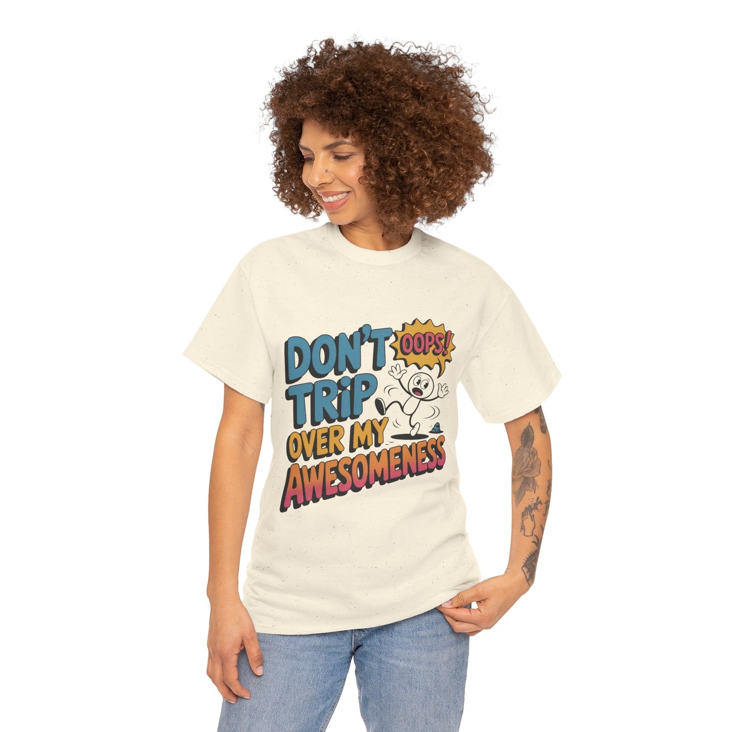 Funny Graphic Tee, Don't Trip Over My Awesomeness Shirt, Women's Cotton T-Shirt for Casual Wear, Gift for Friends, Birthday Gift, Humor Tee