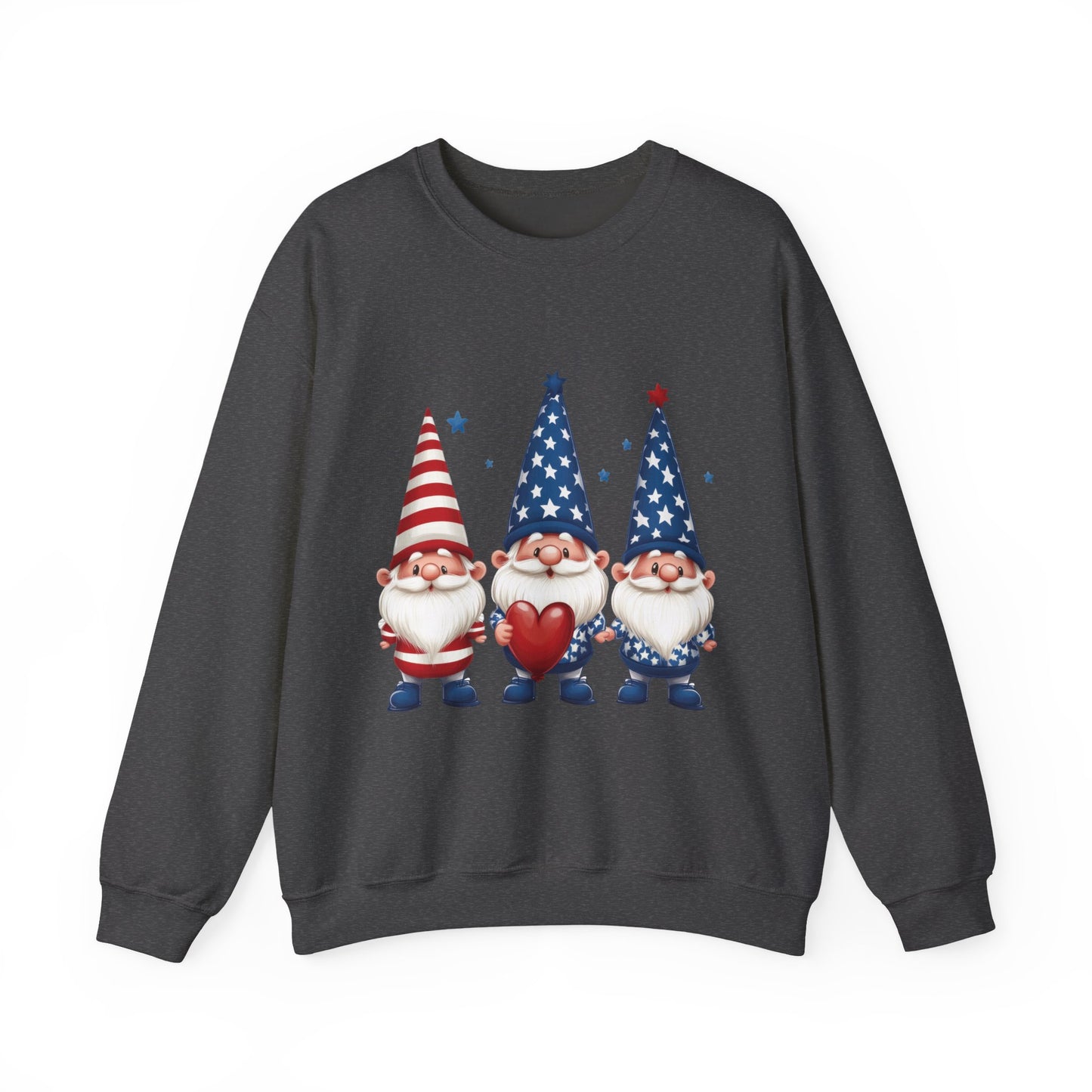 Patriotic Gnome Sweatshirt, Cozy Casual Wear for Independence Day, Gift for Gnome Lovers, 4th of July Apparel, All-Year Comfort