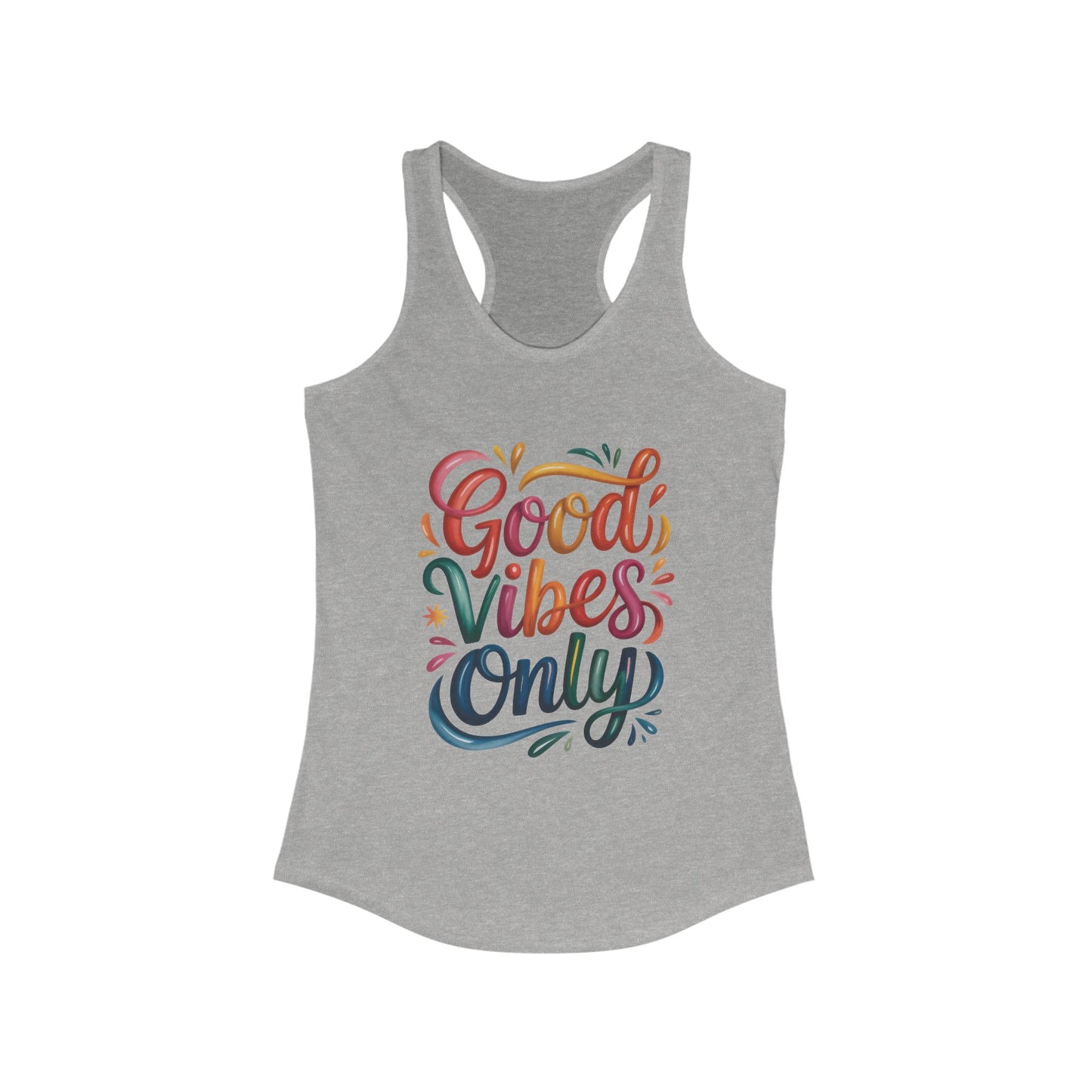 Good Vibes Only Women's Racerback Tank, Summer Top, Workout Shirt, Festival Wear, Gift for Her, Casual Style