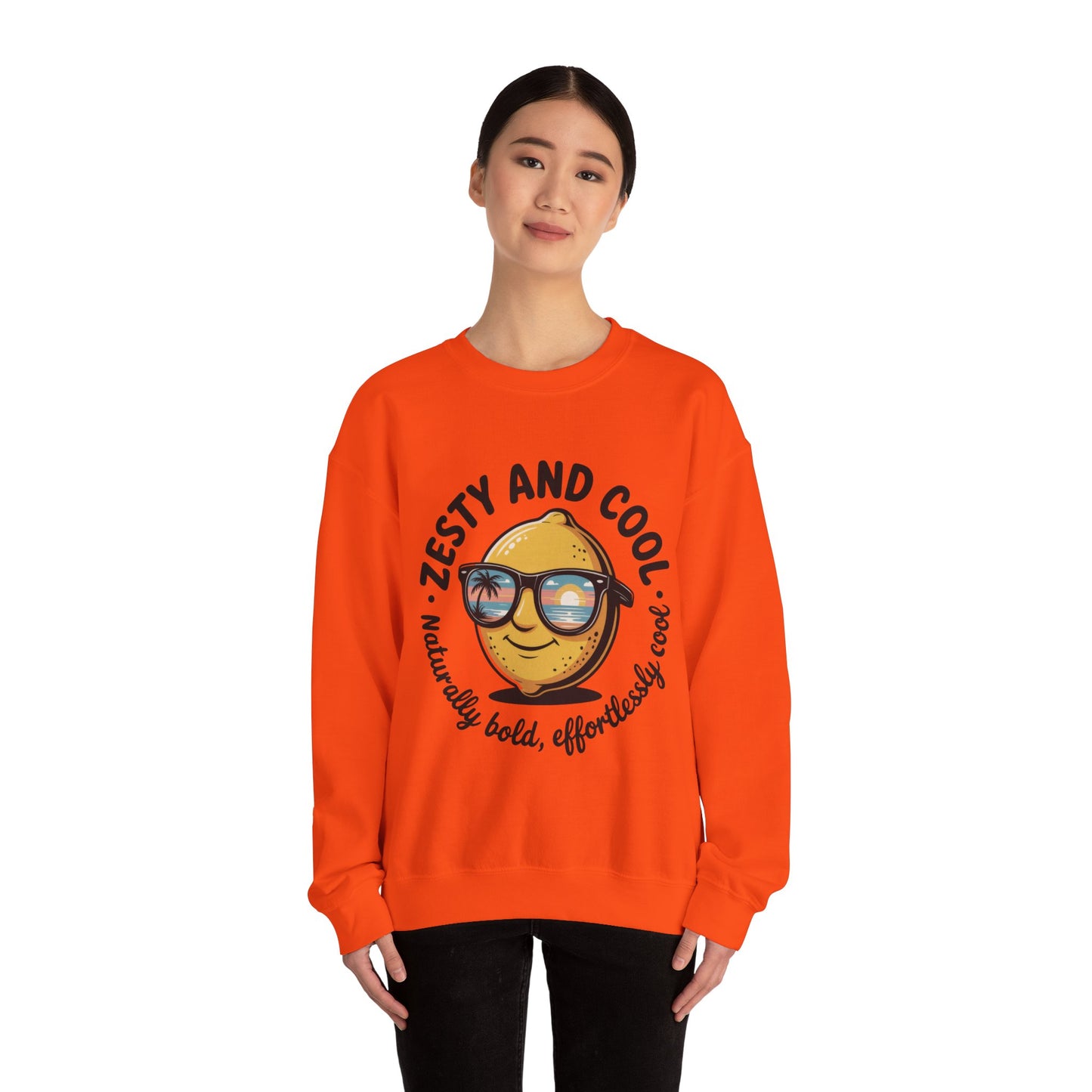 Zesty and Cool Crewneck Sweatshirt, Womens Lemon Sweatshirt for Casual Wear, Trendy Gift, Summer Vibes, Comfortable Apparel