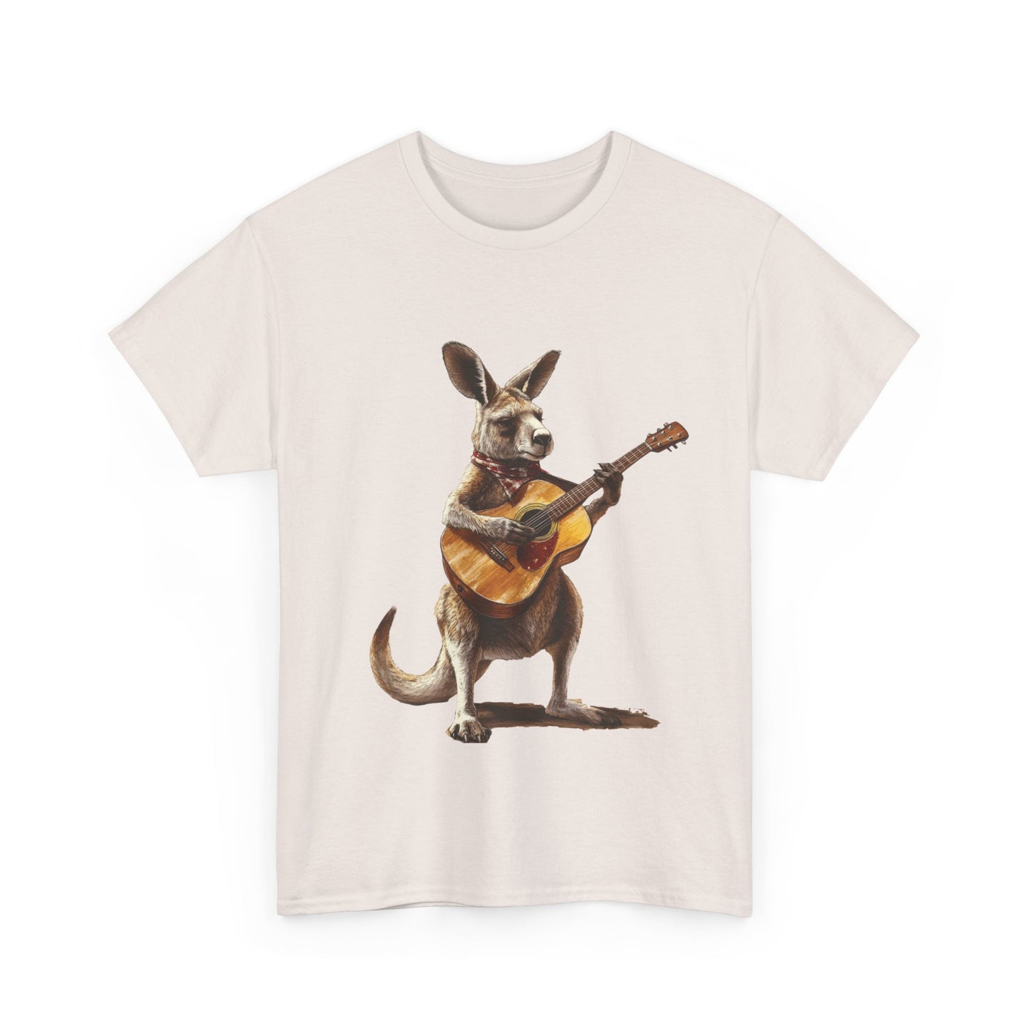Kangaroo Musician Tee, Fun Graphic Shirt, Unisex Cotton Tee, Gift for Music Lovers, Aussie Music Lover Gift, Guitar Playing Kangaroo T-Shirt