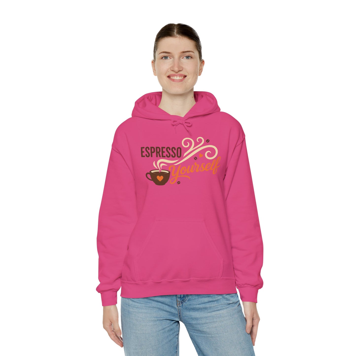 Espresso Yourself Coffee Hoodie, Funny Womens Barista Gift, Cozy Cafe Sweatshirt