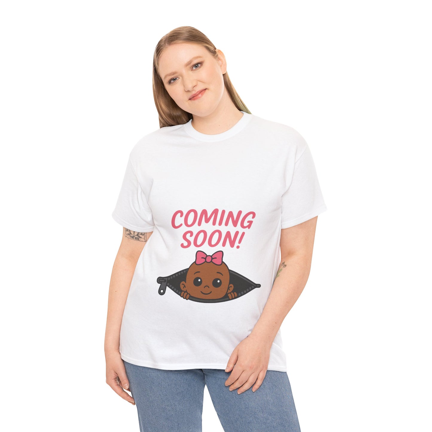 Coming Soon Maternity Tee, Cute Baby Girl Pregnancy Announcement Tee, Funny Expecting Mom Gift, Gender Reveal Tee, Baby Shower Top