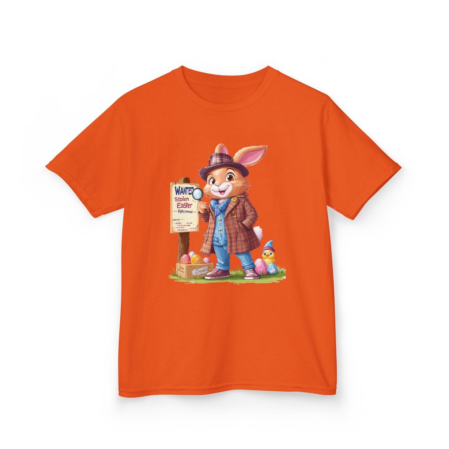 Detective Bunny Easter Kids Tee - Fun Egg Hunt T-Shirt with Mystery Theme, Cute Spring Gift for Kids, Heavy Cotton Easter Outfit