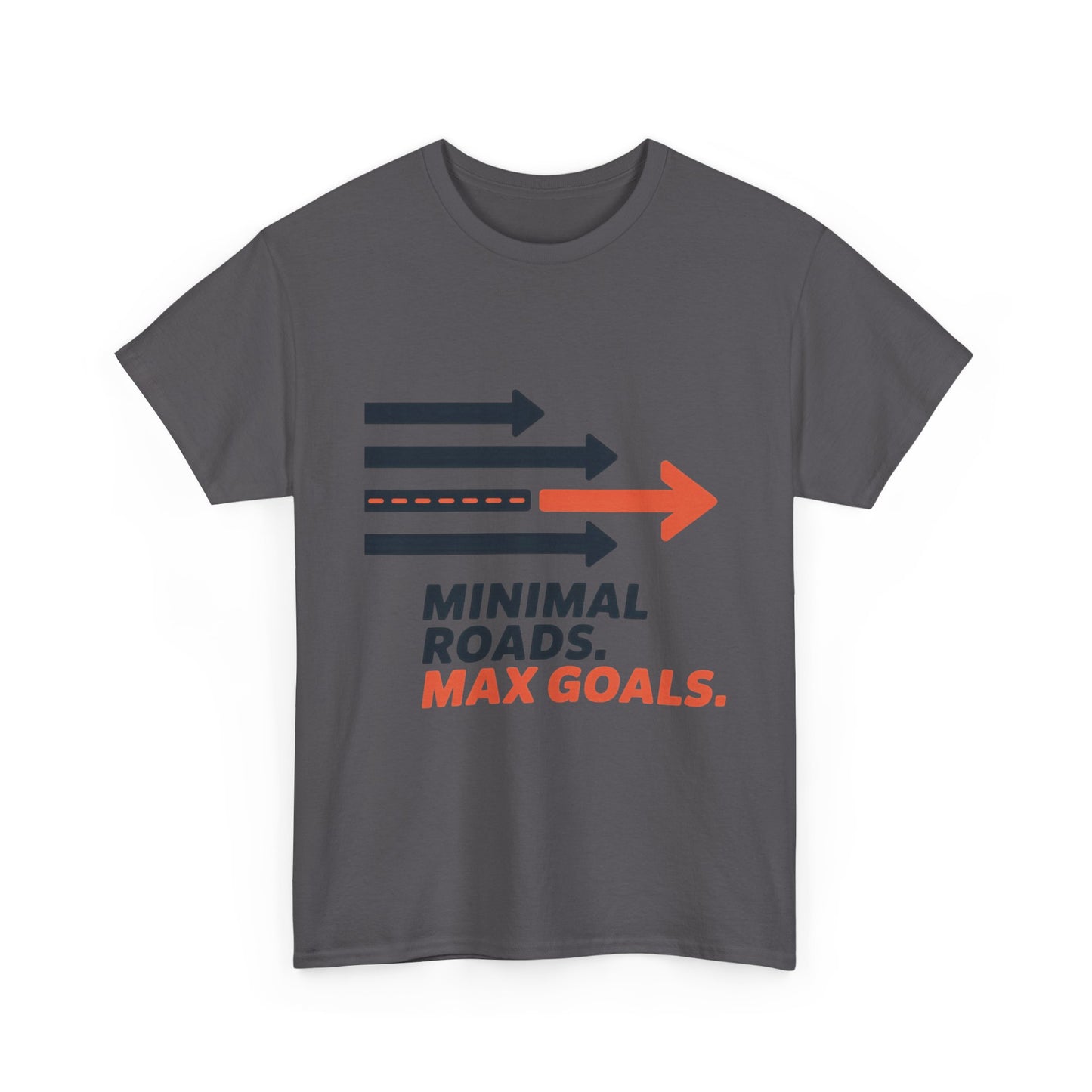 Minimal Roads Max Goals Motivational Mens T-Shirt, Urban Style Graphic Tee