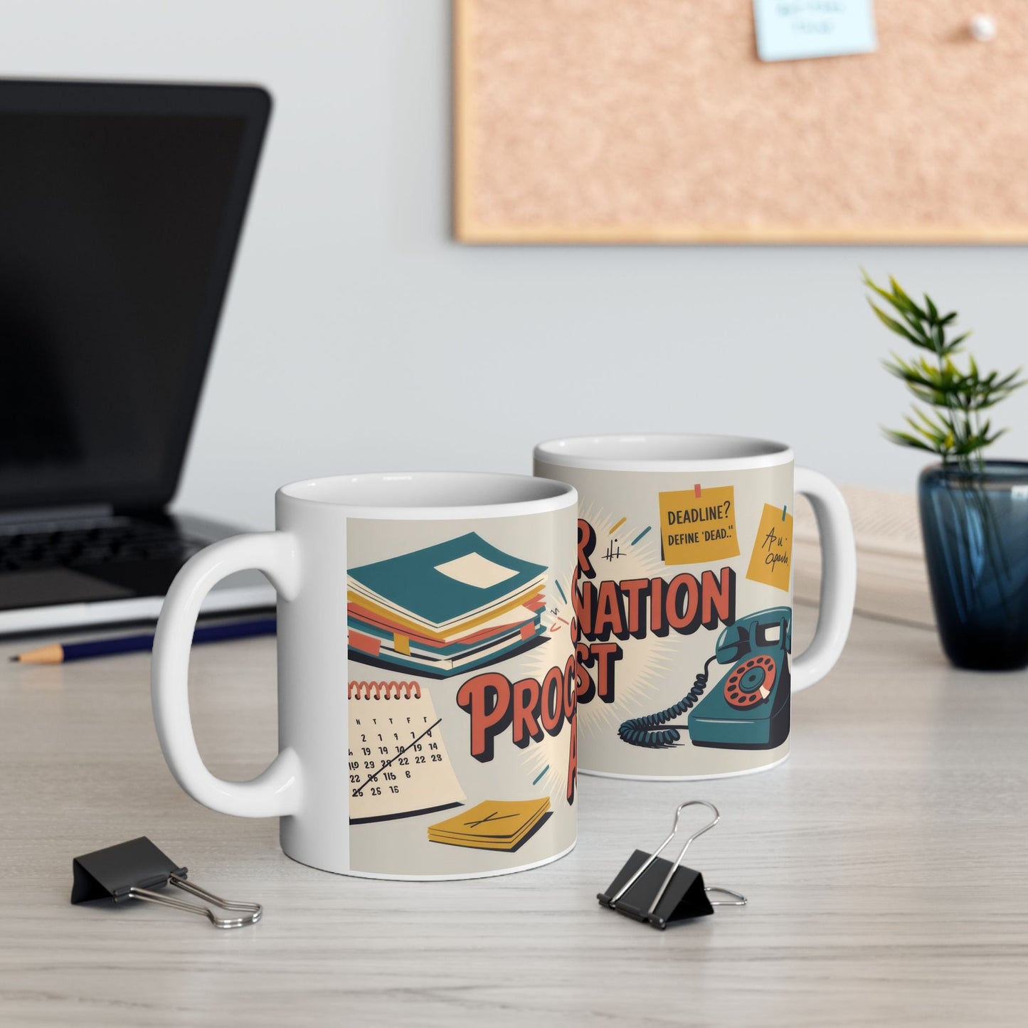 Senior Procrastination Analyst Mug, Funny Coffee Cup for Office, Gift for Coworkers, Humorous Ceramic Mug, Deadline Joke Coffee Mug