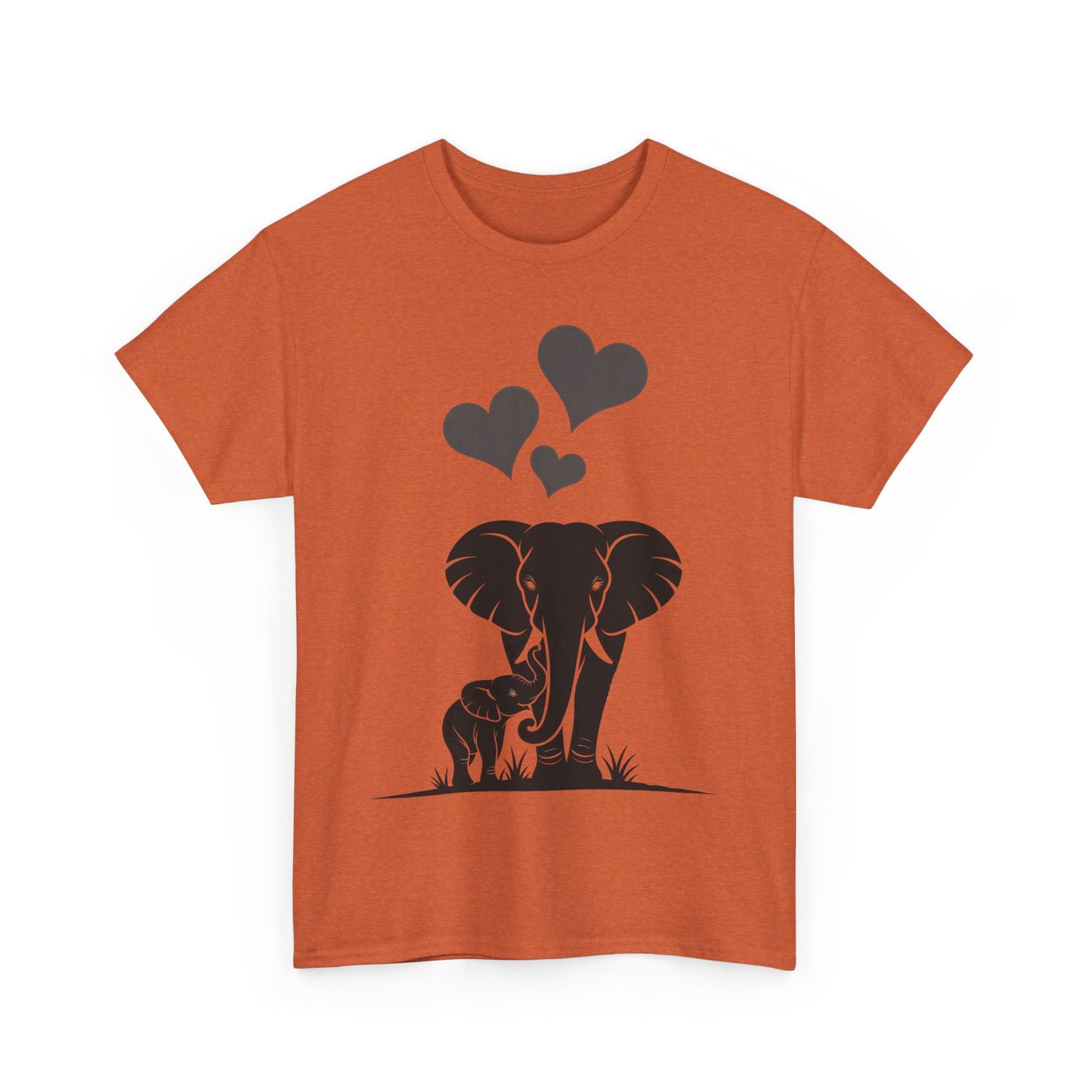 Elephant Mom and Baby T-Shirt, Elephant Love Cotton Tee, Cute Animal Shirt, Animal Lover Gift, Cute Minimalist Elephant Design
