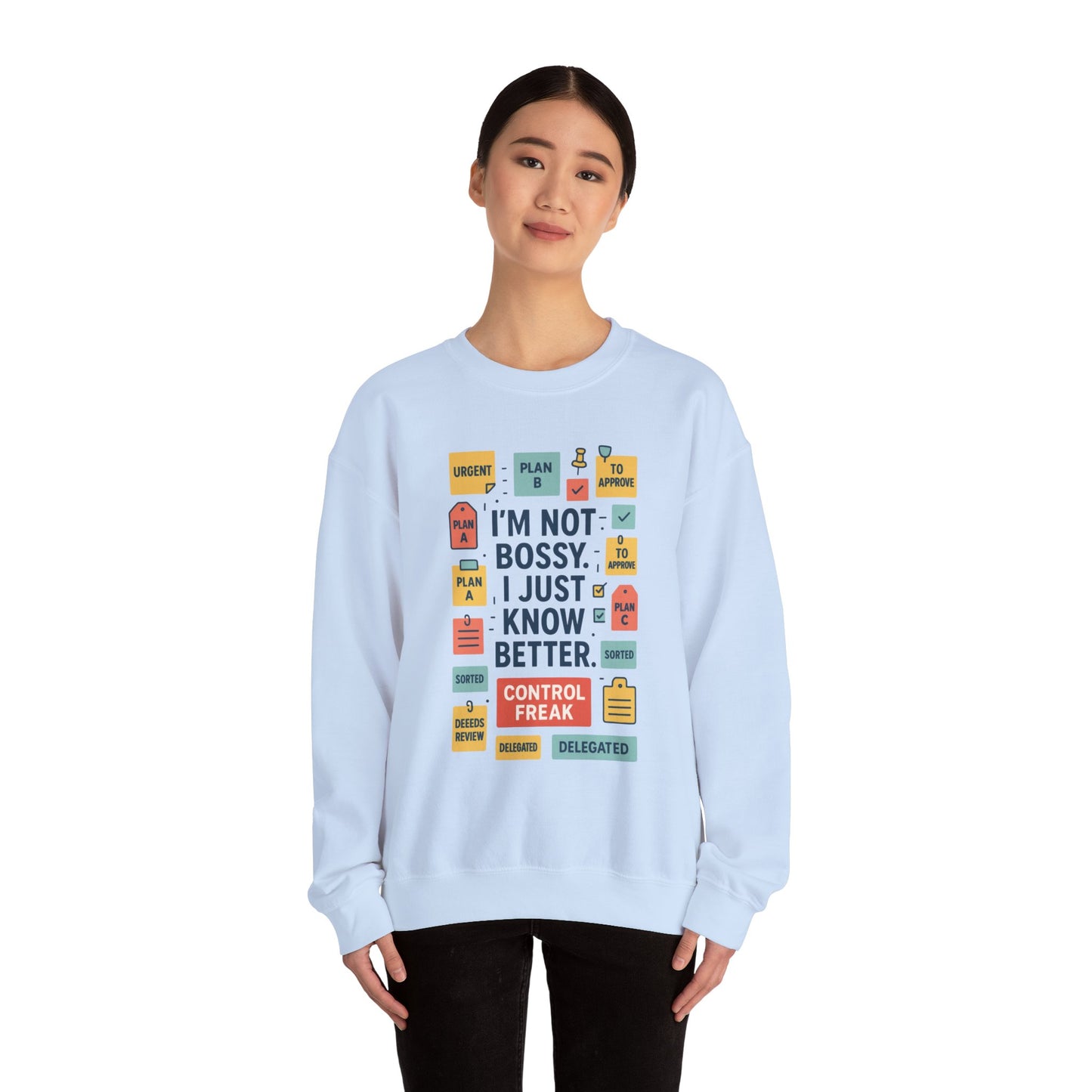 Funny Womens Control Freak Sweatshirt, Bold Sarcastic Quote Pullover, Ideal Gift for Bossy Friends, Funny Womens Sweatshirt