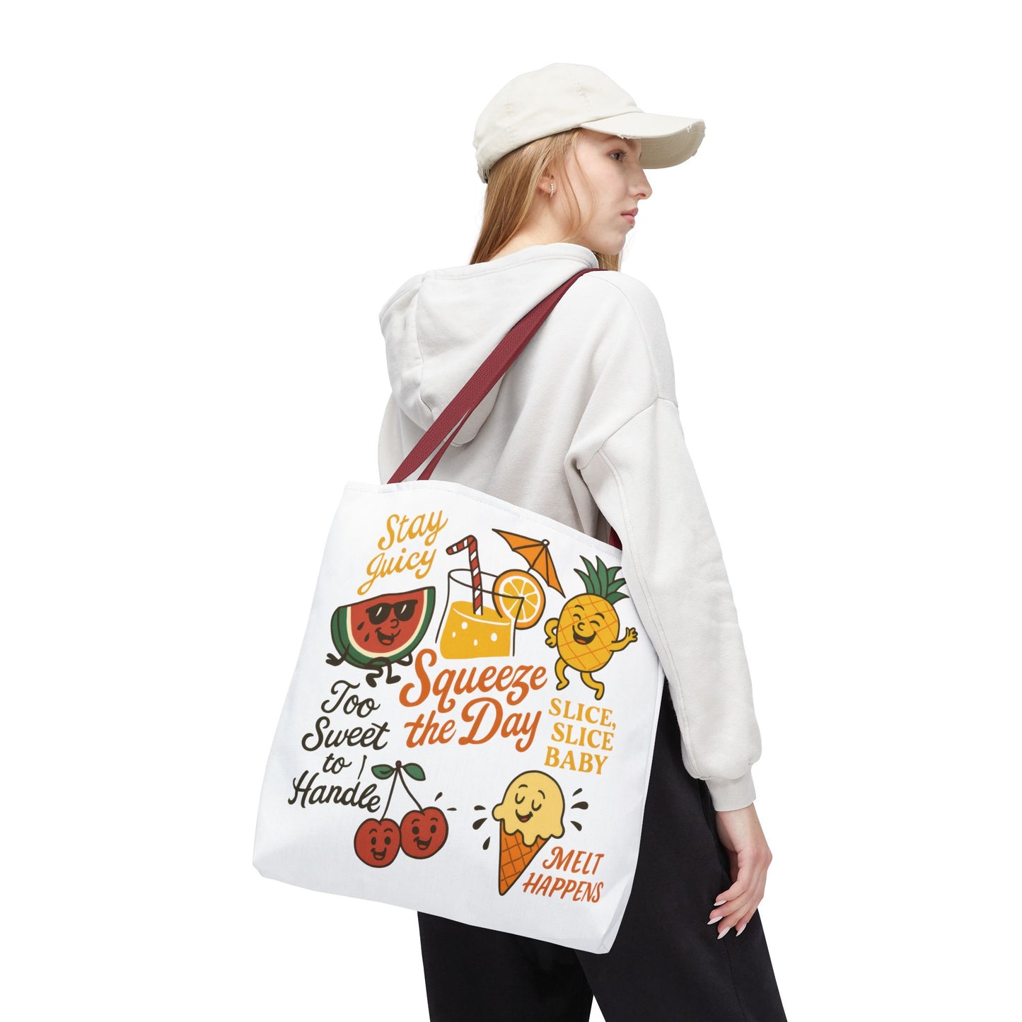 Juicy Summer Tote Bag, Fun Beach Carryall, Perfect for Grocery Shopping, Reusable Market Tote, Cute Gift for Fruit Lovers, Large Tote Bag