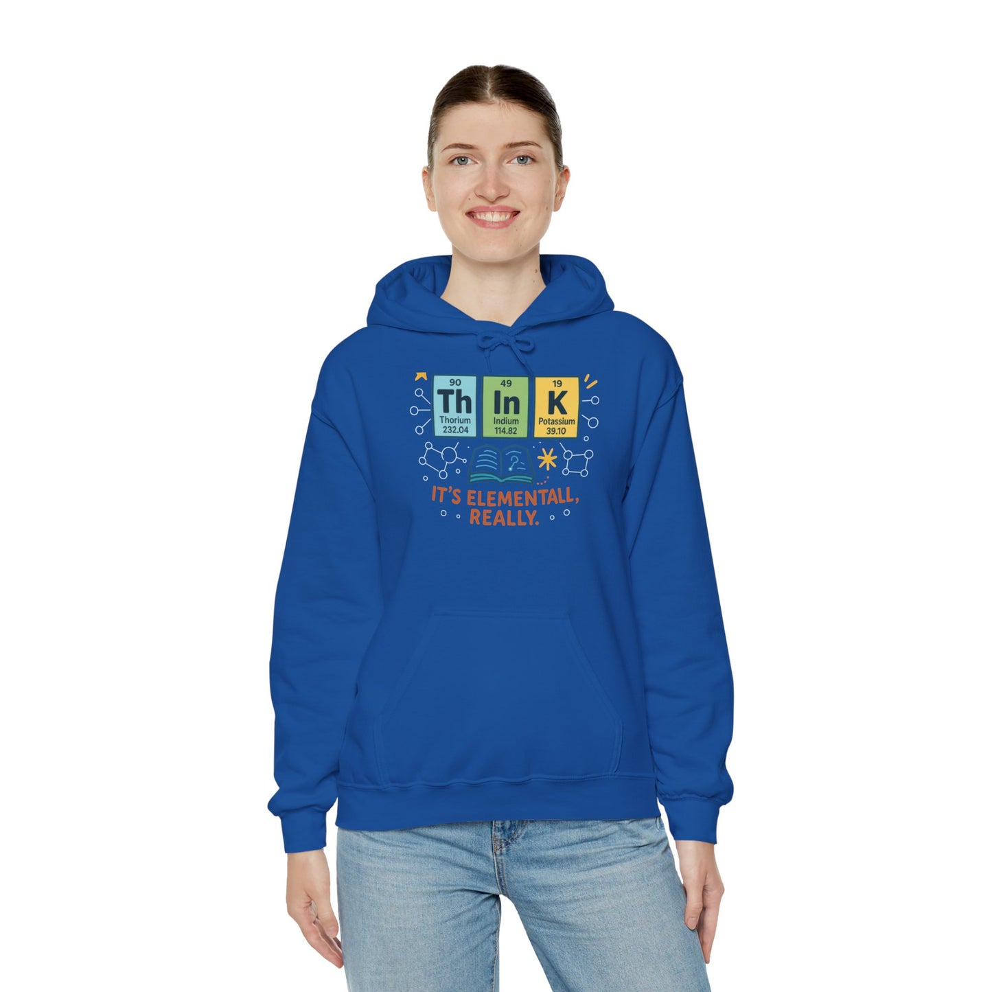 Think Hoodie for Women, Funny Chemistry Hoodie, Element of Humor Science Sweatshirt, Nerdy Gift for Her, Gift for Students, Science Lovers