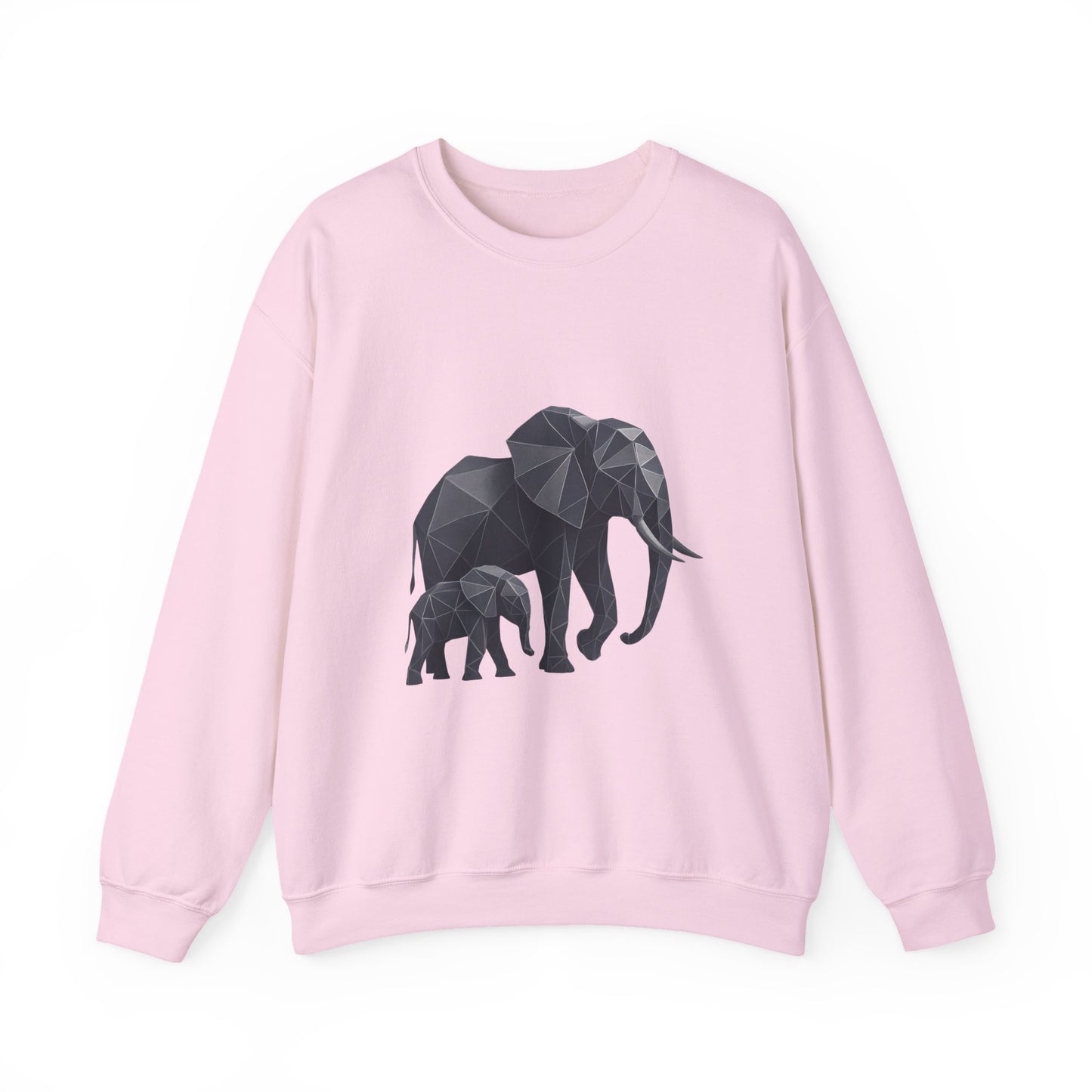 Geometric Elephant Sweatshirt, Cozy Unisex Crewneck, Animal Lover Gift, Nature Inspired Apparel, Eco-Friendly Fashion, Gift for Her