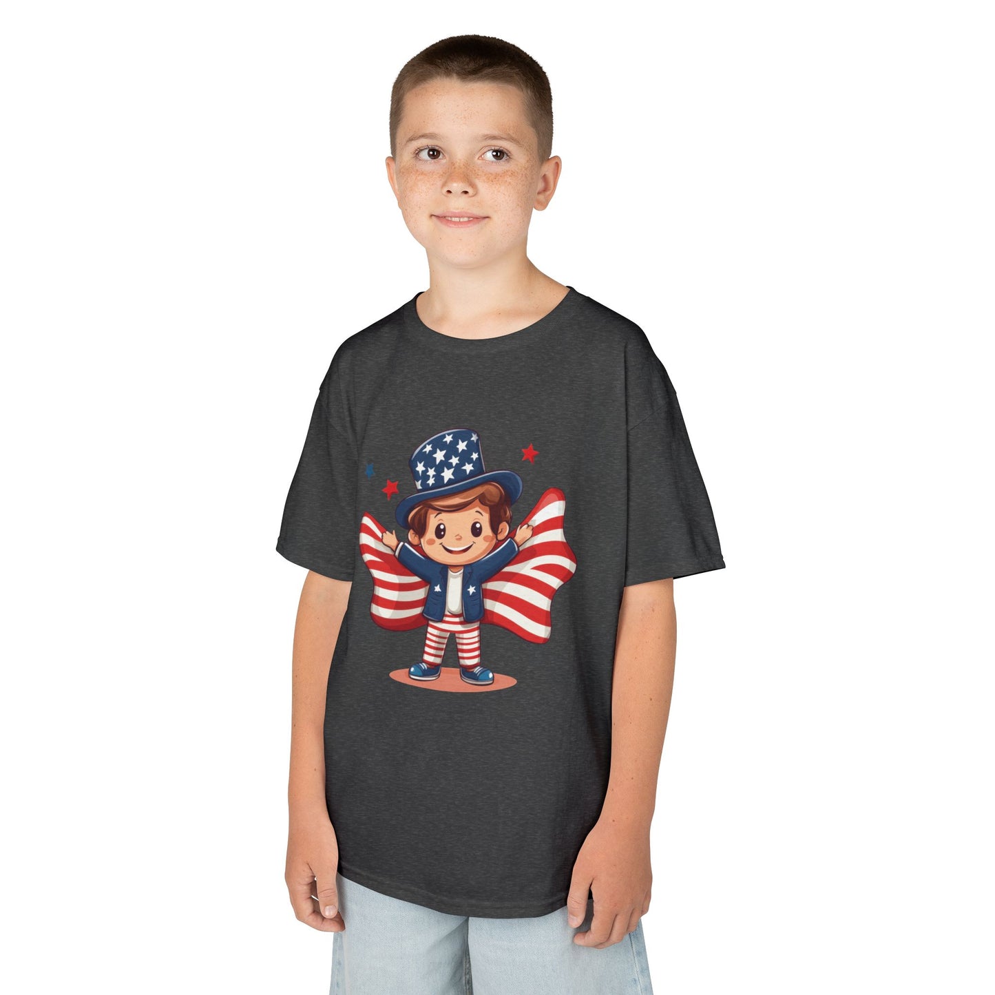 4th of July Kids T-Shirt,Kids Unisex Patriotic Tee, American Flag Outfit for Boys and Girls, Independence Day Shirt, Cute American Shirt