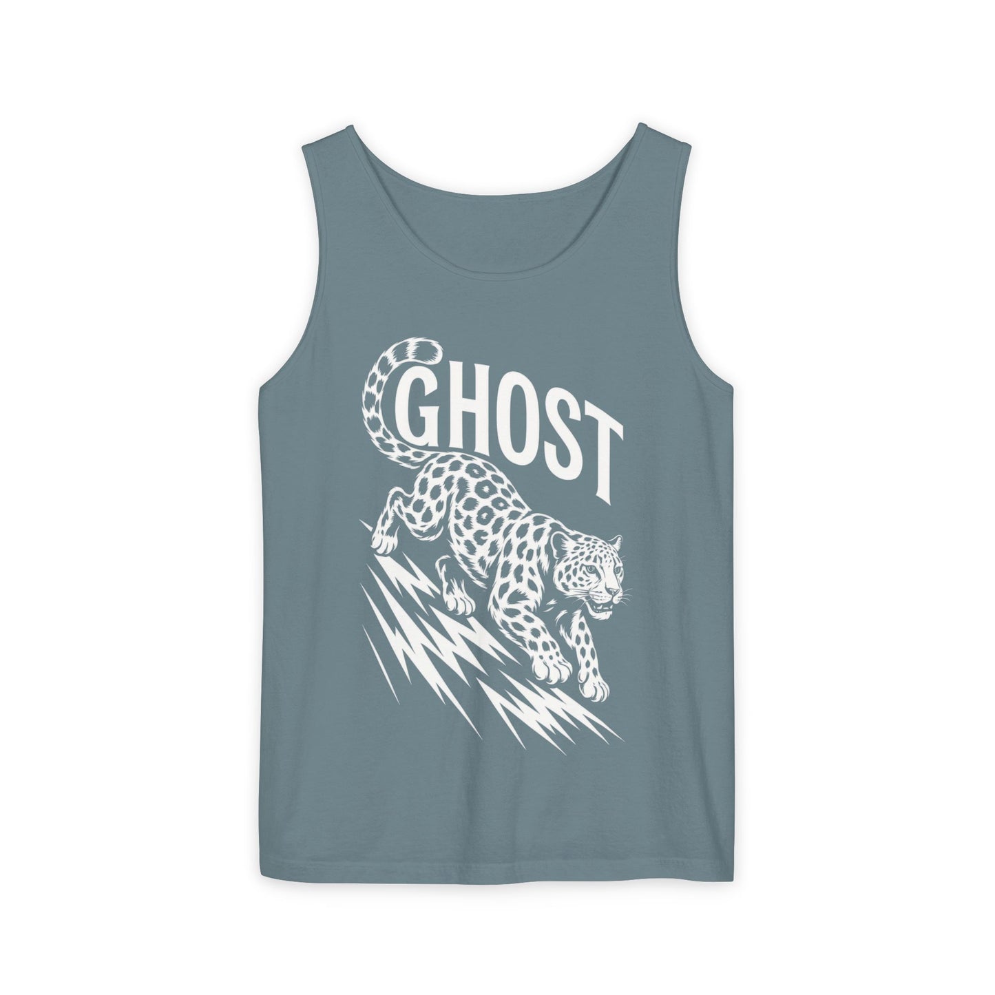 Ghost Leopard Mens Tank Top, Cool Graphic Shirt for Summer, Beach Days, Festivals, Gifts, Casual Wear