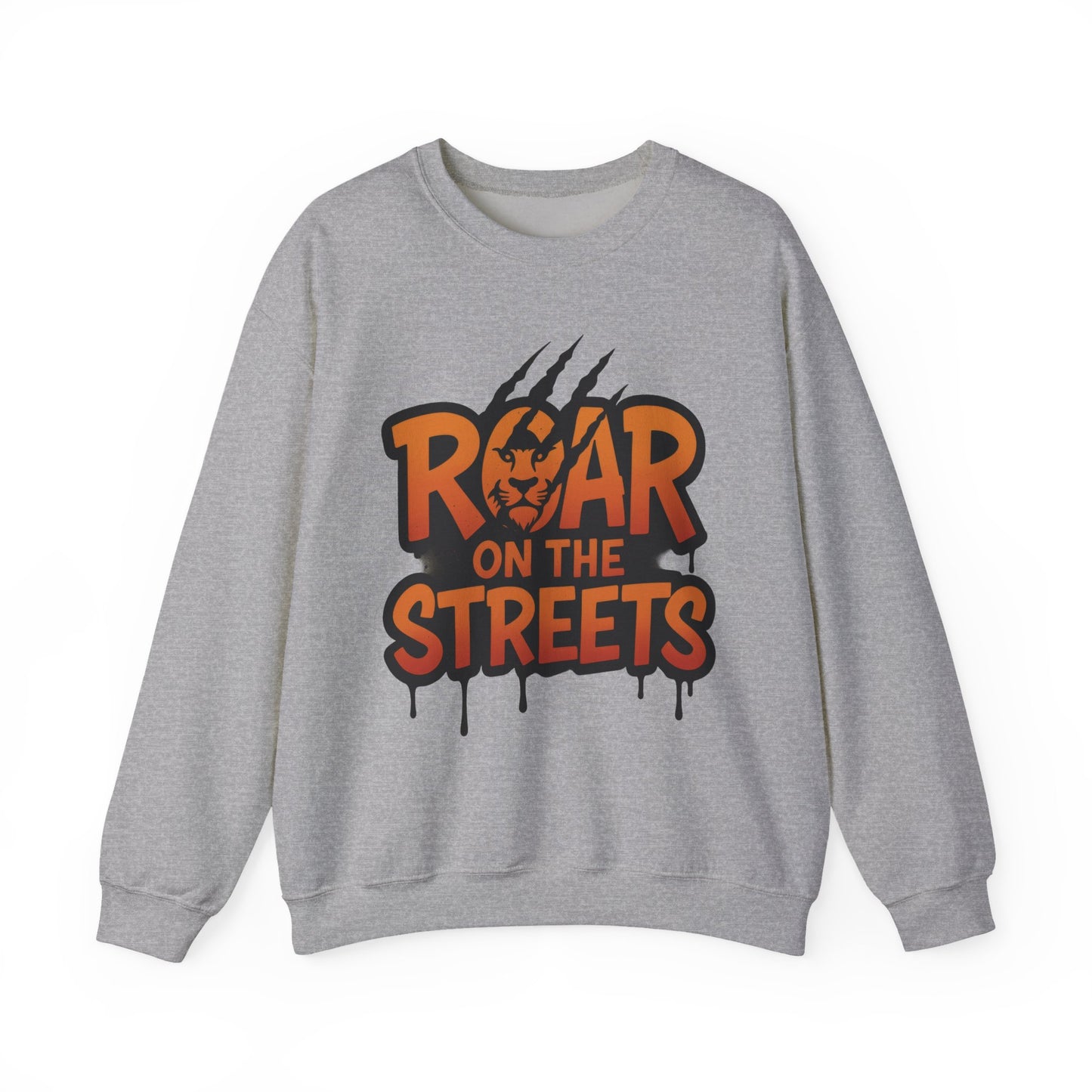 Men's Heavy Blend™ Crewneck Sweatshirt, Roar on the Streets Mens Lion Crewneck Sweatshirt