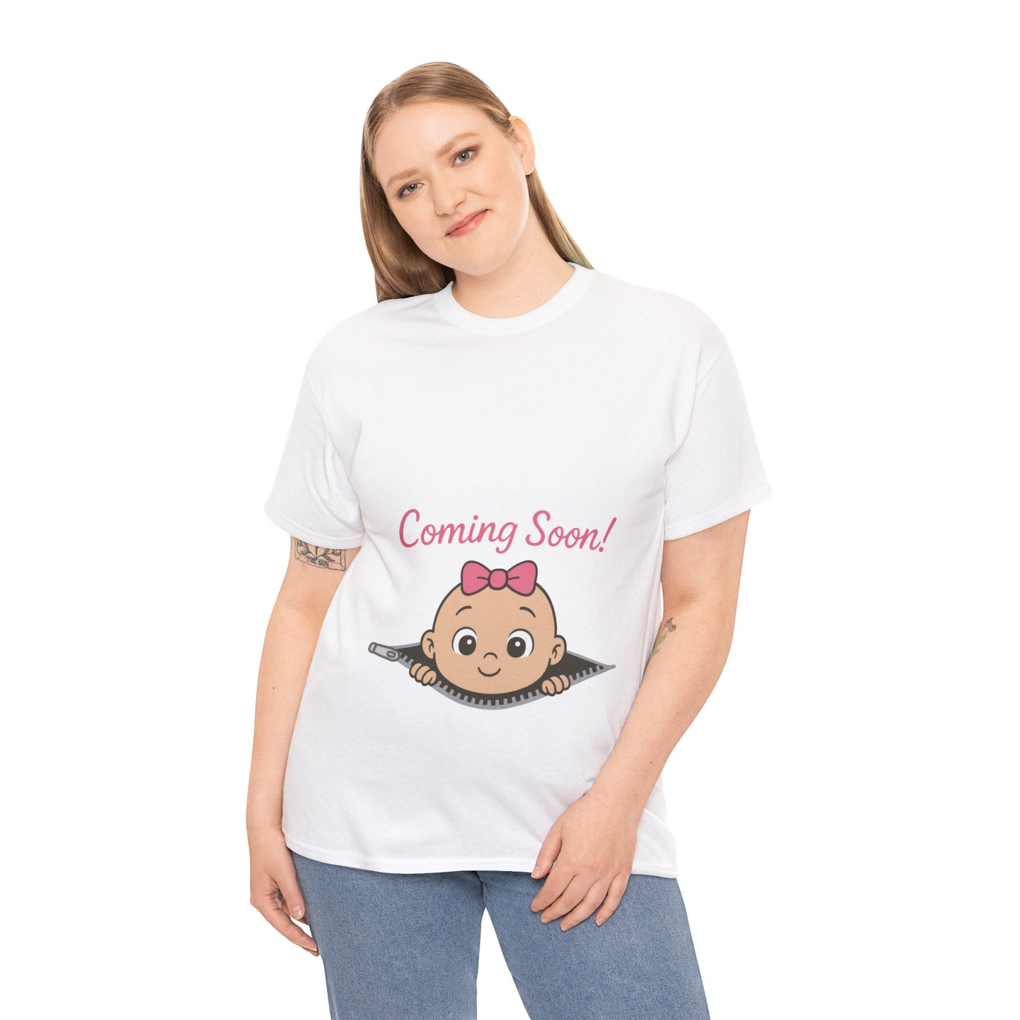 Coming Soon Maternity T-Shirt, Cute Baby Girl Pregnancy Announcement Shirt, Expecting Mom Gift, Gender Reveal Tee, Baby Shower Gift