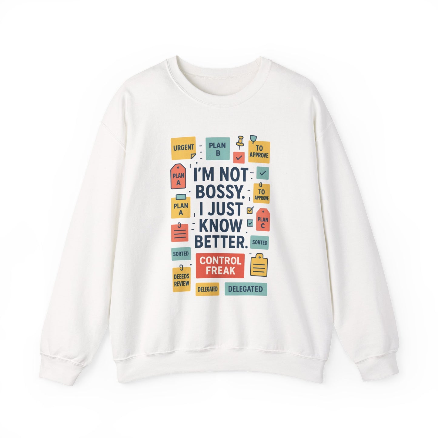 Funny Womens Control Freak Sweatshirt, Bold Sarcastic Quote Pullover, Ideal Gift for Bossy Friends, Funny Womens Sweatshirt