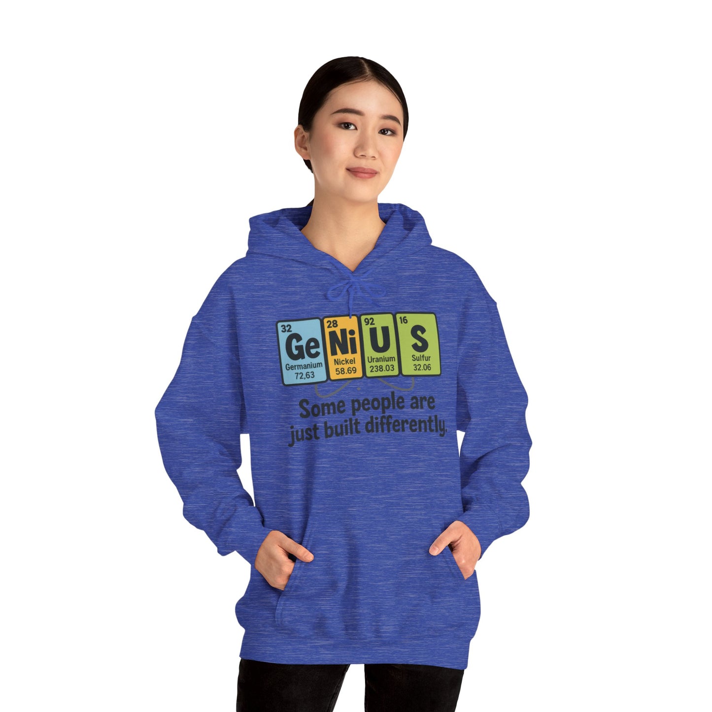 Funny Womens Genius Hoodie, Periodic Table Science Pullover, Nerdy Chemistry Sweatshirt for Her, Science Lover Apparel, Funny Chemistry Gift