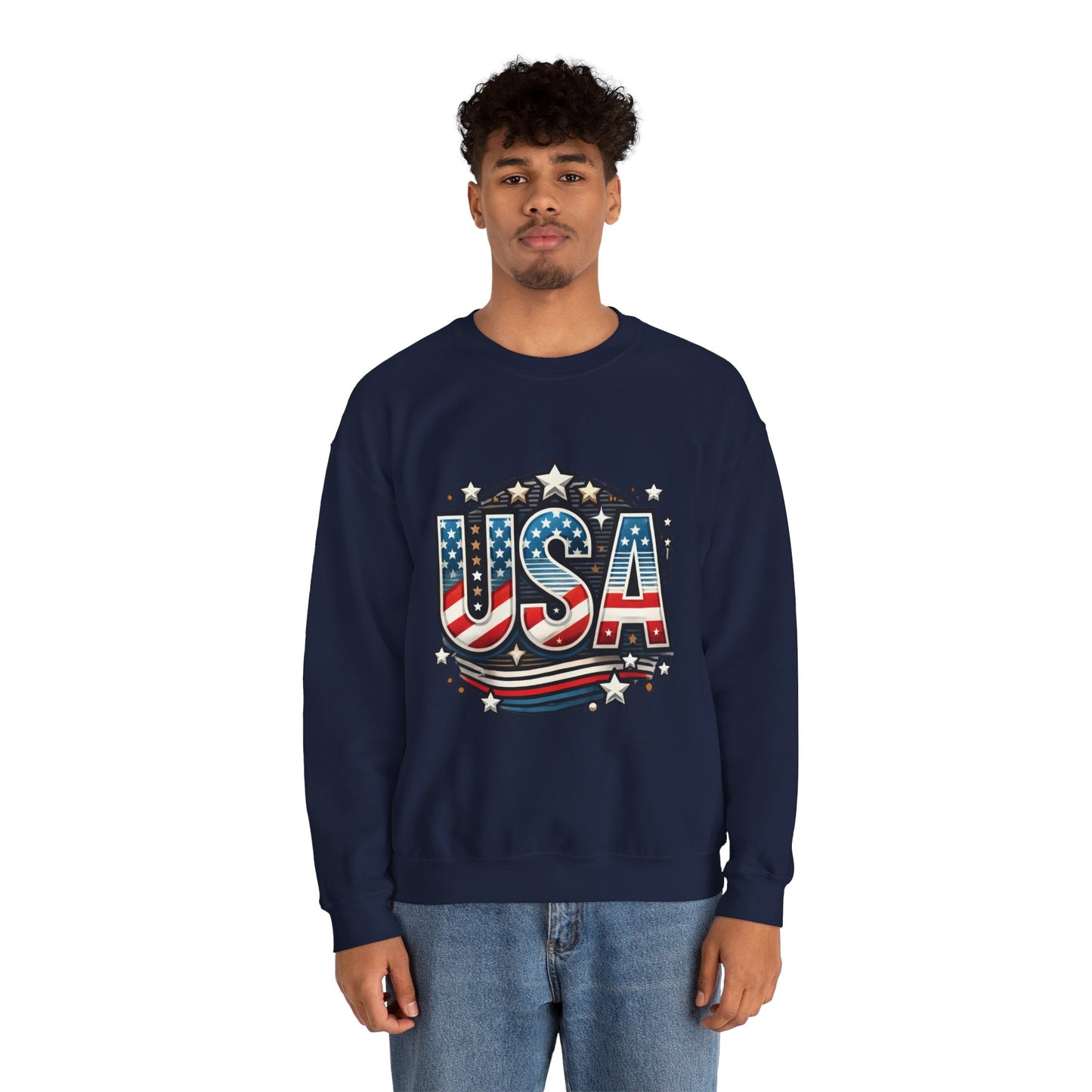 USA Pride Crewneck Sweatshirt, Comfortable Unisex Top, Great for Fourth of July, Independence Day, Everyday Wear, Cozy Gift