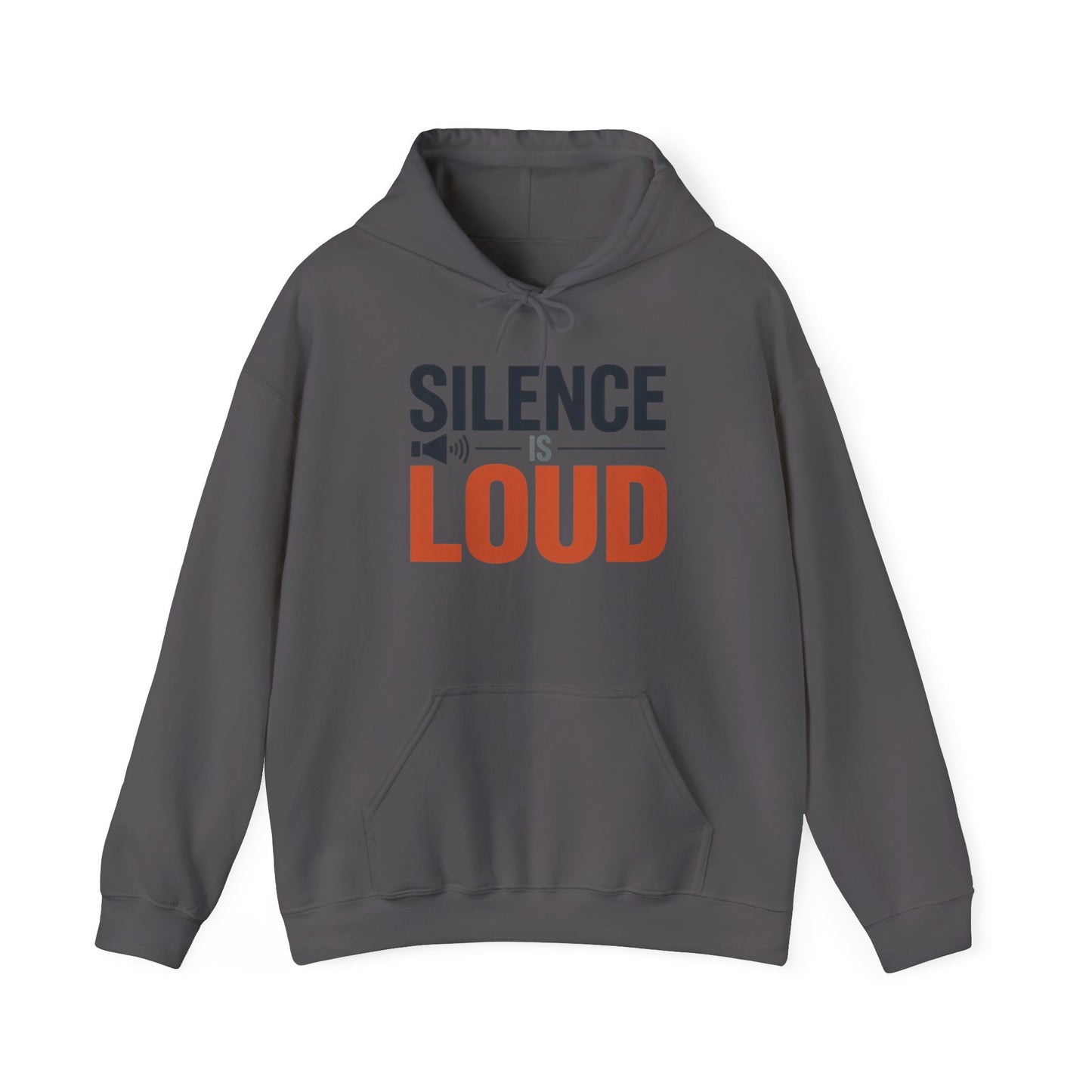 Mens Heavy Blend™ Hooded Sweatshirt, Silence Is Loud Graphic Motivational Mens Hoodie