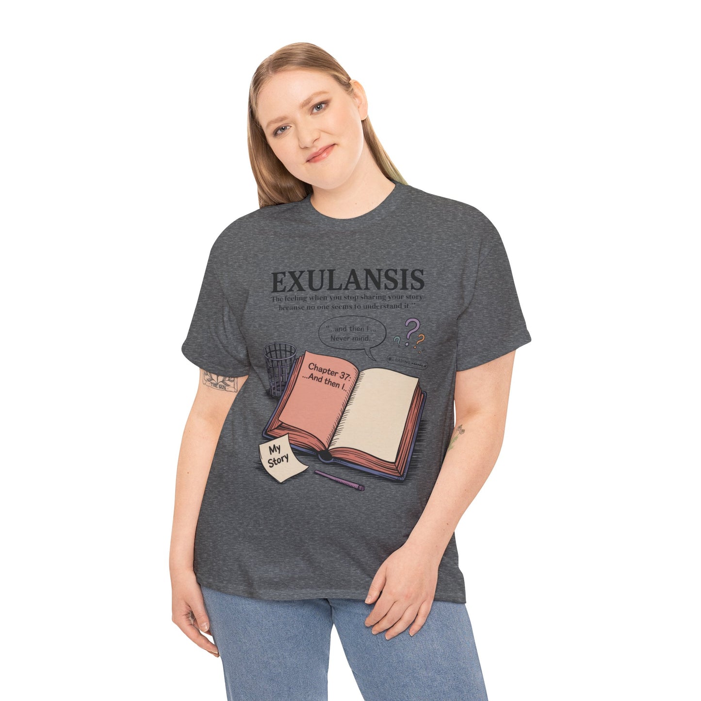 Exulansis Shirt, Emotional Aesthetic Word Tee, Deep Meaning Typography Graphic Tee, Women's Heavy Cotton Tee, deep meaning t shirt