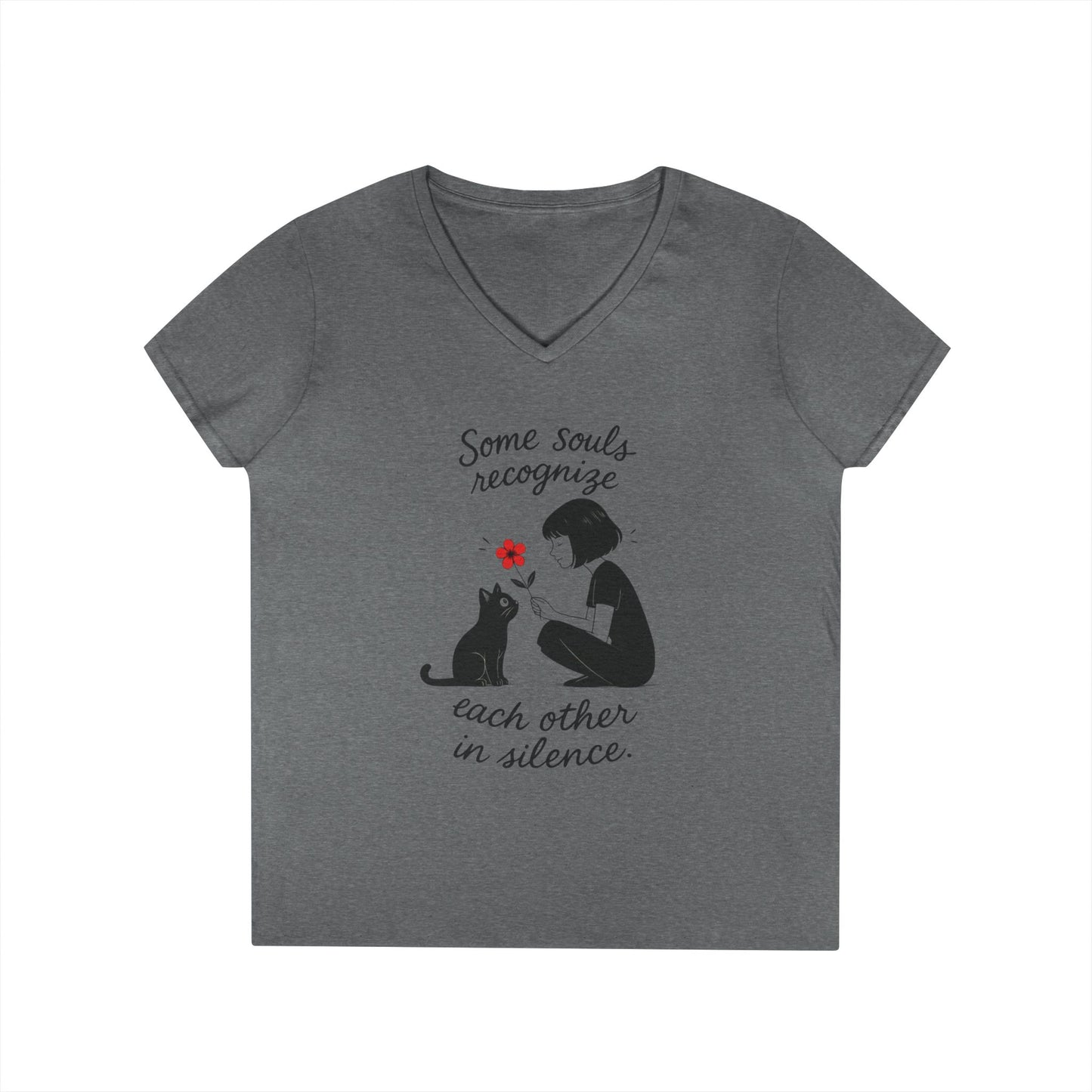 Cat Lover's V-Neck T-Shirt - Cute Graphic Tee for Pet Owners, Gifts for Cat Lovers, Animal Lover Apparel, Valentine's Day, Cat Love