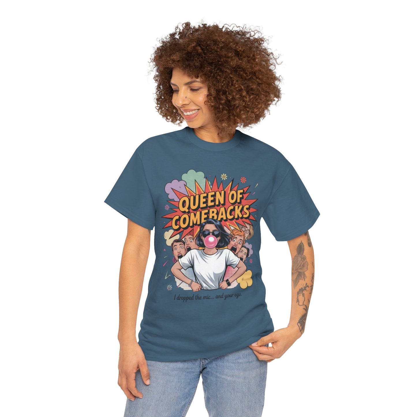 Funny Women's T-Shirt, Queen of Comebacks Tee, Funny Graphic T-Shirt, Heavy Cotton Shirt, Gift for Her, Casual Wear, Comedy Apparel