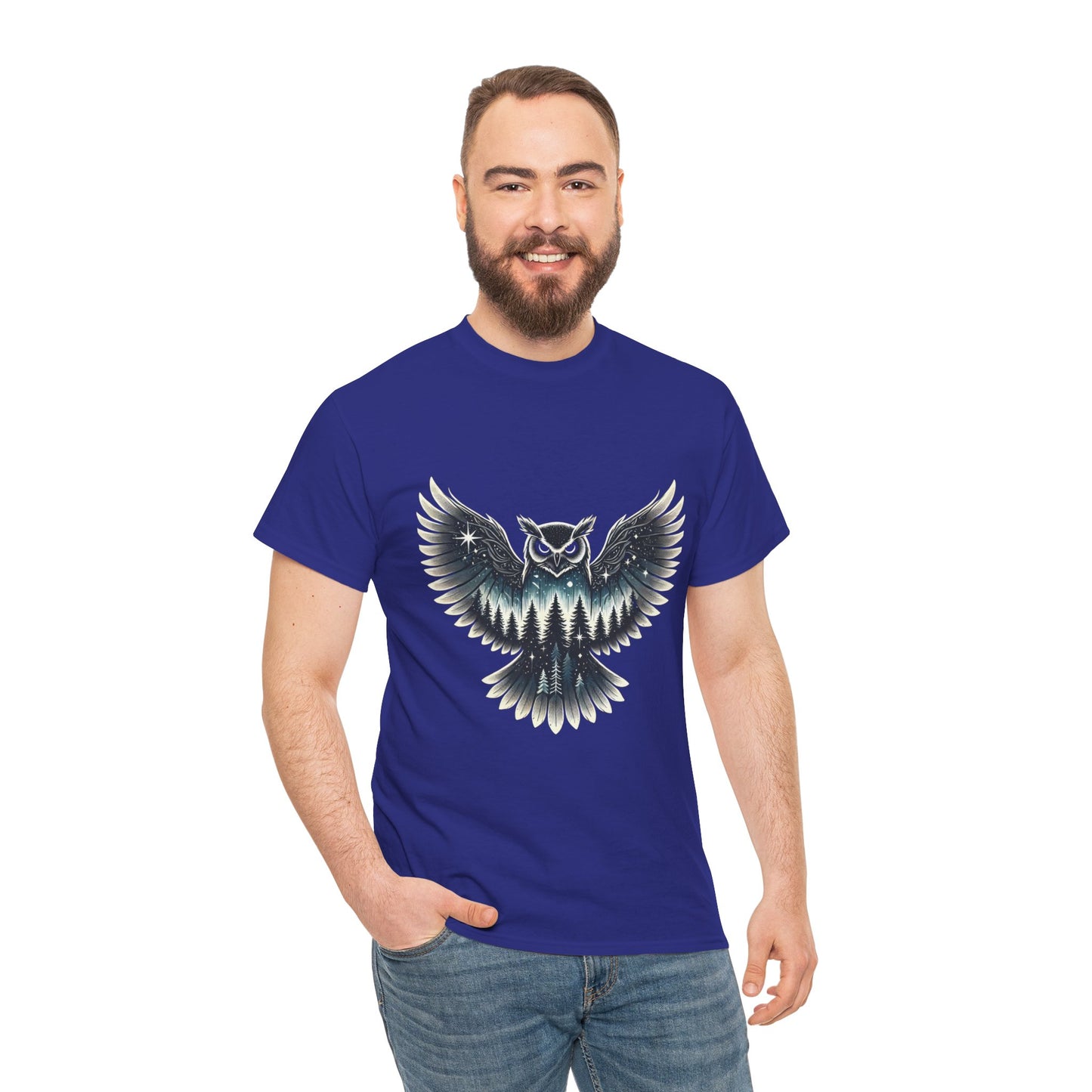 Mystical Owl Graphic Tee, Wildlife Lover Gift, Nature Shirt, Festival Wear, Boho Style, Night Bird Graphic T-Shirt