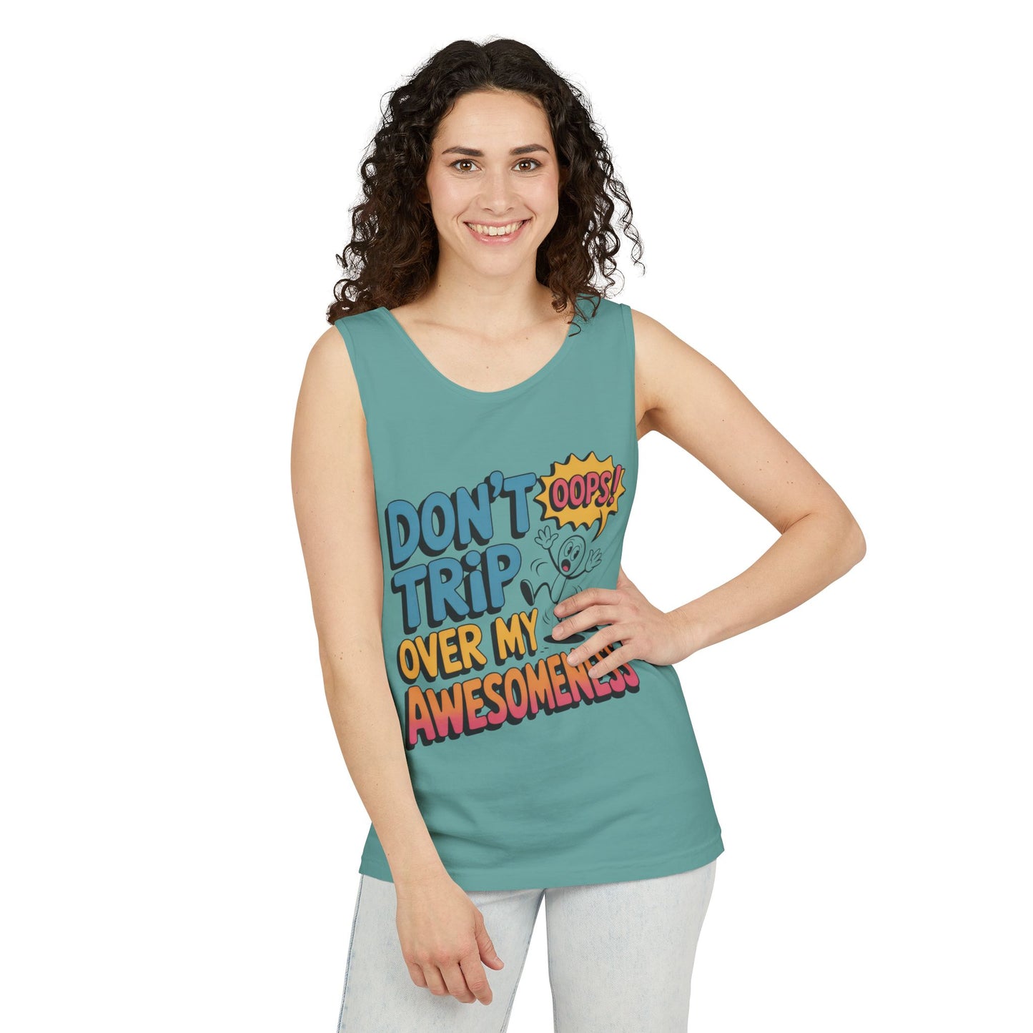 Funny Graphic Tank Top, Don't Trip Over My Awesomeness Tank, Womens Cotton Tank for Casual Wear, Gift for Friends, Birthday Gift, Humor Tee