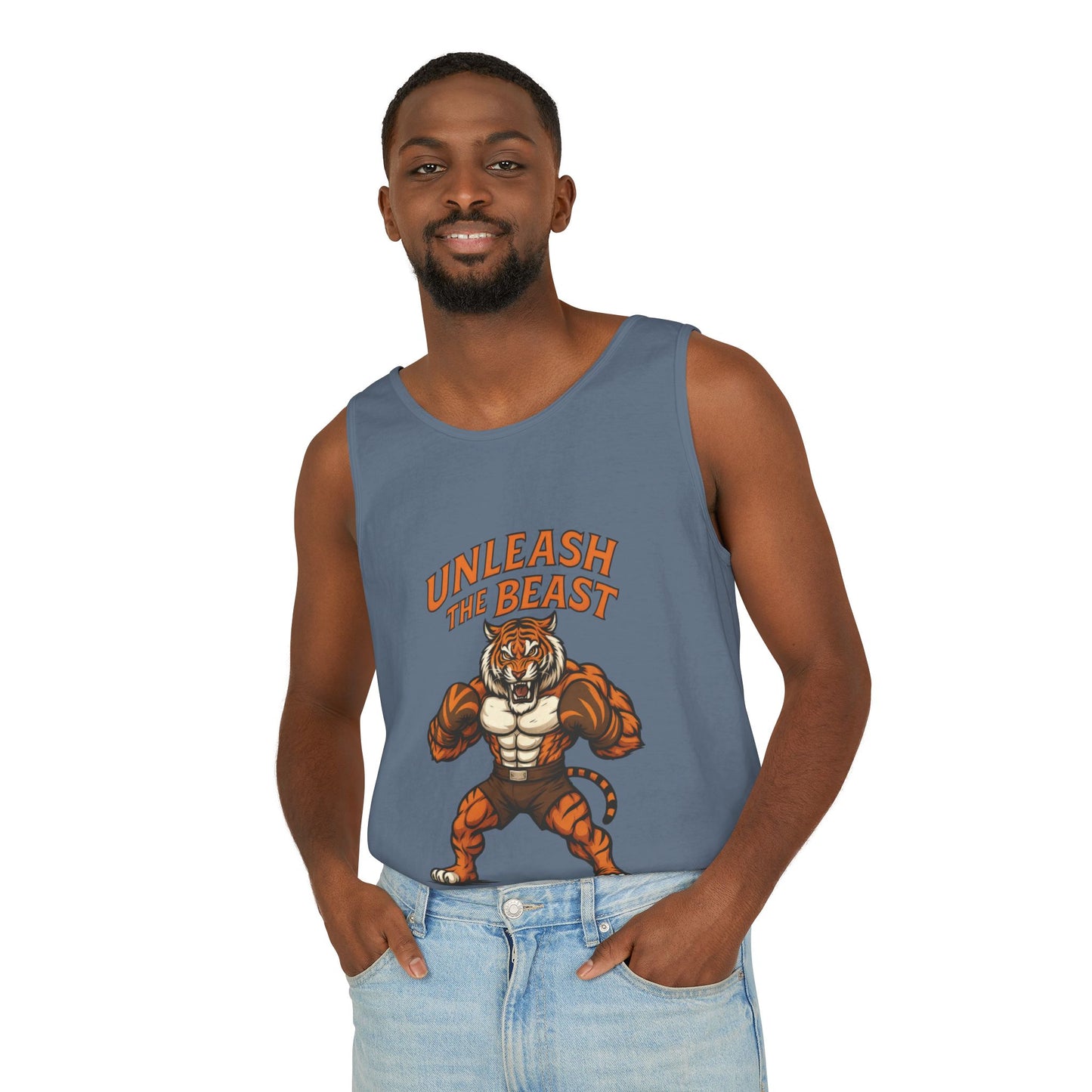 Unleash The Beast Tiger Gym Tank Top - Mens Workout Muscle Tank, Fitness Motivation Sleeveless Shirt, Bodybuilding Top, Strong Beast Gym Top
