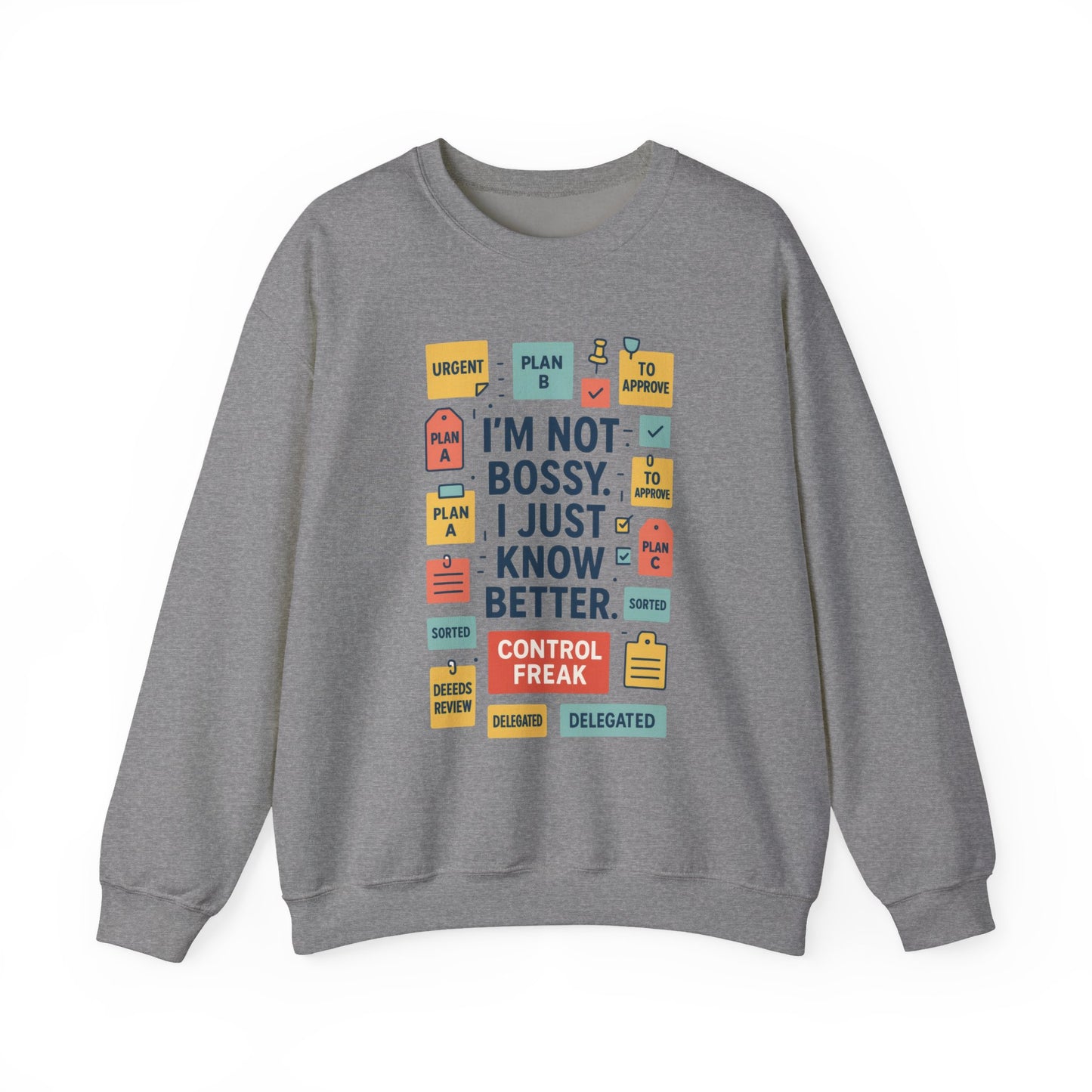 Funny Womens Control Freak Sweatshirt, Bold Sarcastic Quote Pullover, Ideal Gift for Bossy Friends, Funny Womens Sweatshirt