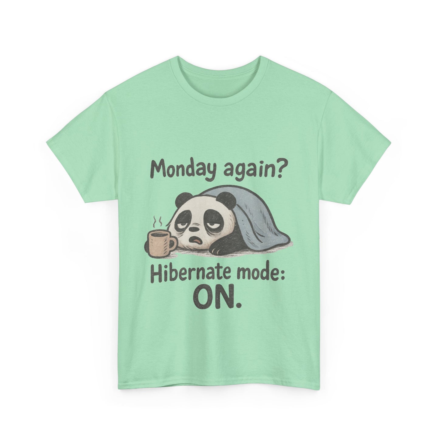 Funny Panda Hibernate Womens Tee, Cute Animal Shirt, Unisex Cotton Tee, Gift for Lazy Days, Monday Motivation T-shirt