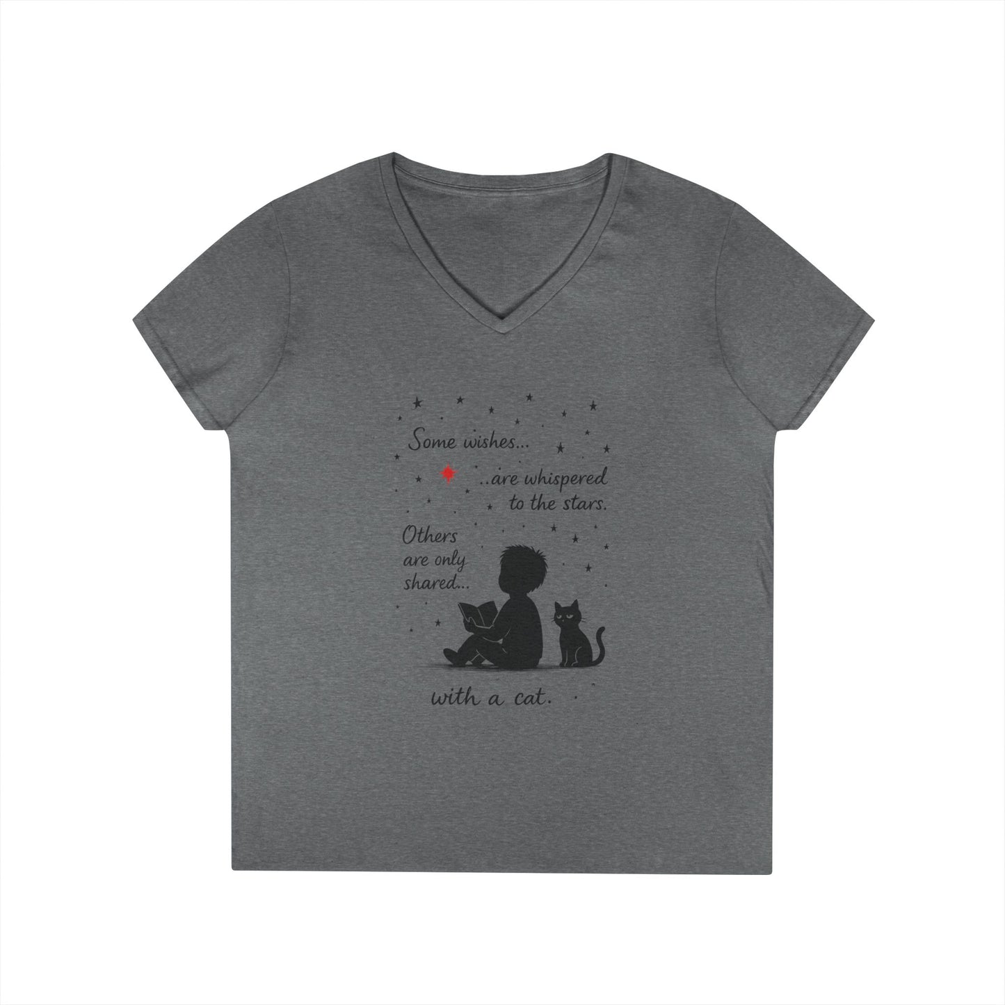 Whimsical Cat Lovers' V-Neck T-Shirt - Perfect Gift for Cat Enthusiasts, Animal Lovers, Birthday, and Pet Owners
