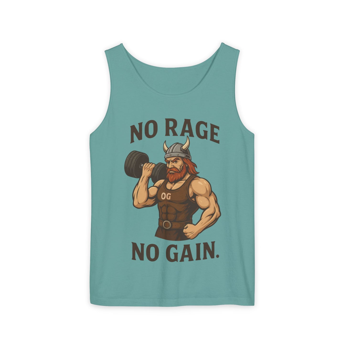 No Rage No Gain Viking Gym Tank Top, Funny Muscle Workout Tee, Barbarian Fitness Tank for Men, Gym Wear, Workout Gear, Casual Summer Outfit