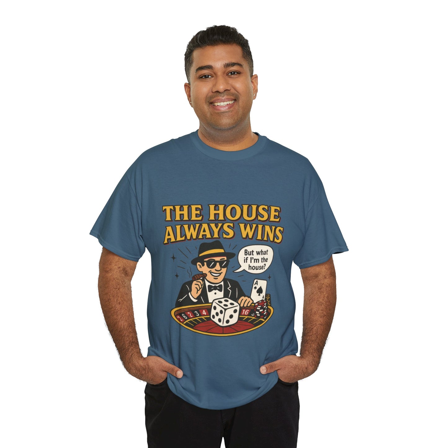 Vintage Casino Humor Unisex Tee, Funny Gambling Shirt, Gift for Gamblers, House Always Wins T-Shirt, Vegas Style Gift, Casino Quote Tee