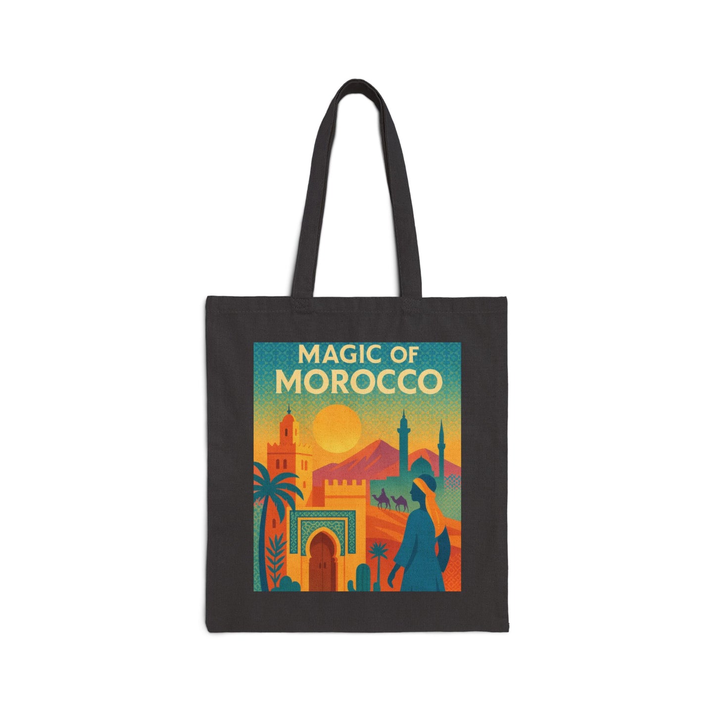 Magic of Morocco Tote Bag, Bohemian Tote, Eco-Friendly Bag, Gifts for Travelers, Natural Canvas Bag