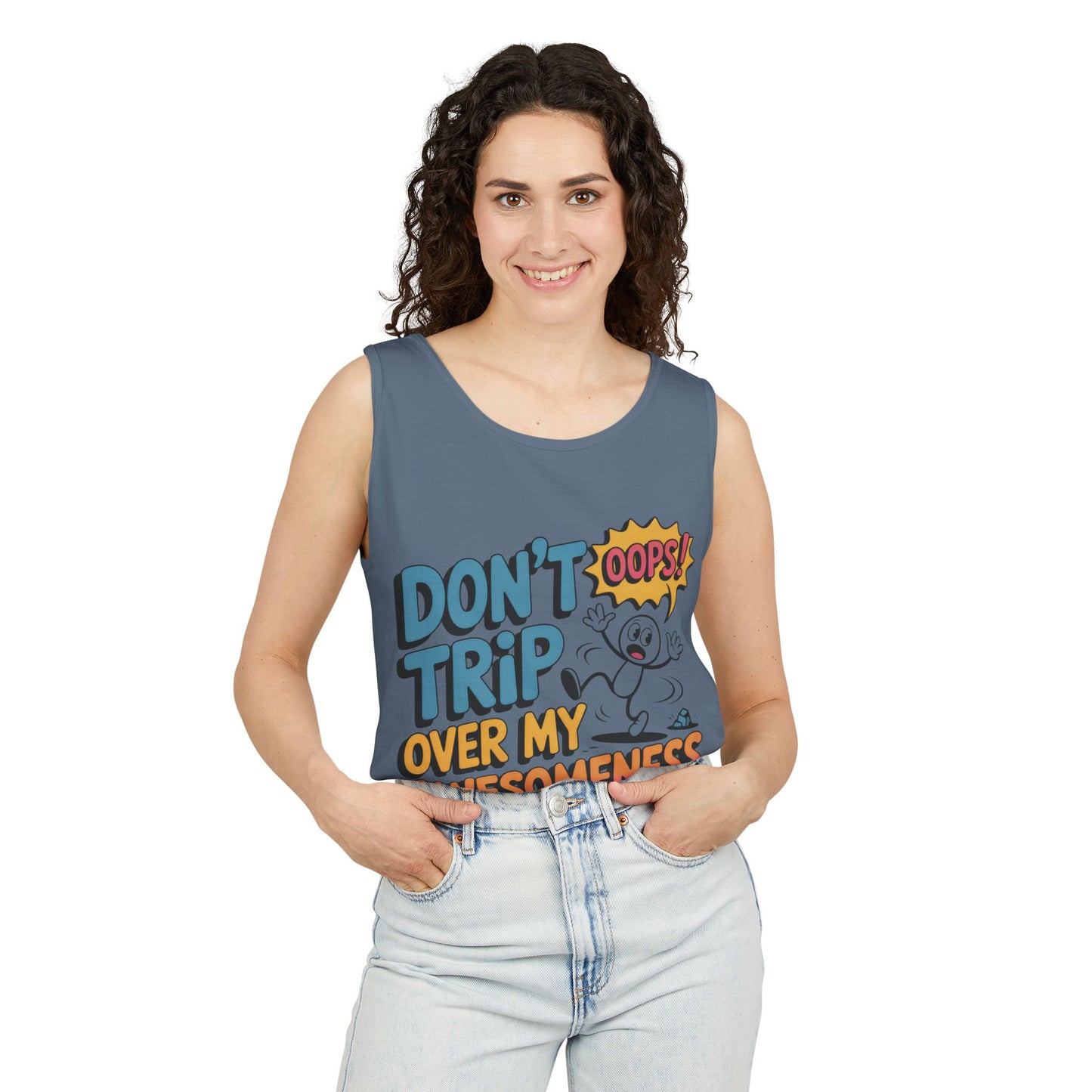 Funny Graphic Tank Top, Don't Trip Over My Awesomeness Tank, Womens Cotton Tank for Casual Wear, Gift for Friends, Birthday Gift, Humor Tee