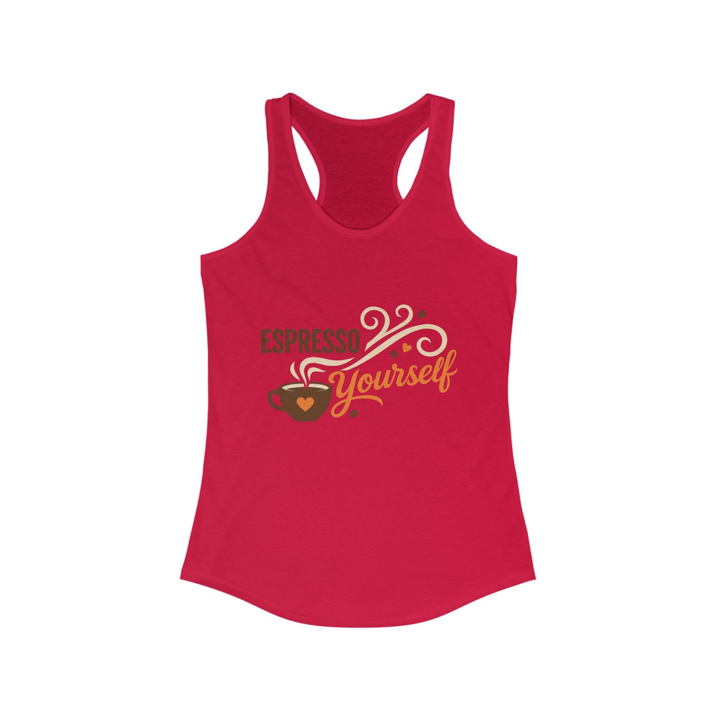 Women's Ideal Racerback Tank, Espresso Yourself Coffee Tank Top for Women, Barista Gift, Funny Cafe Style Shirt