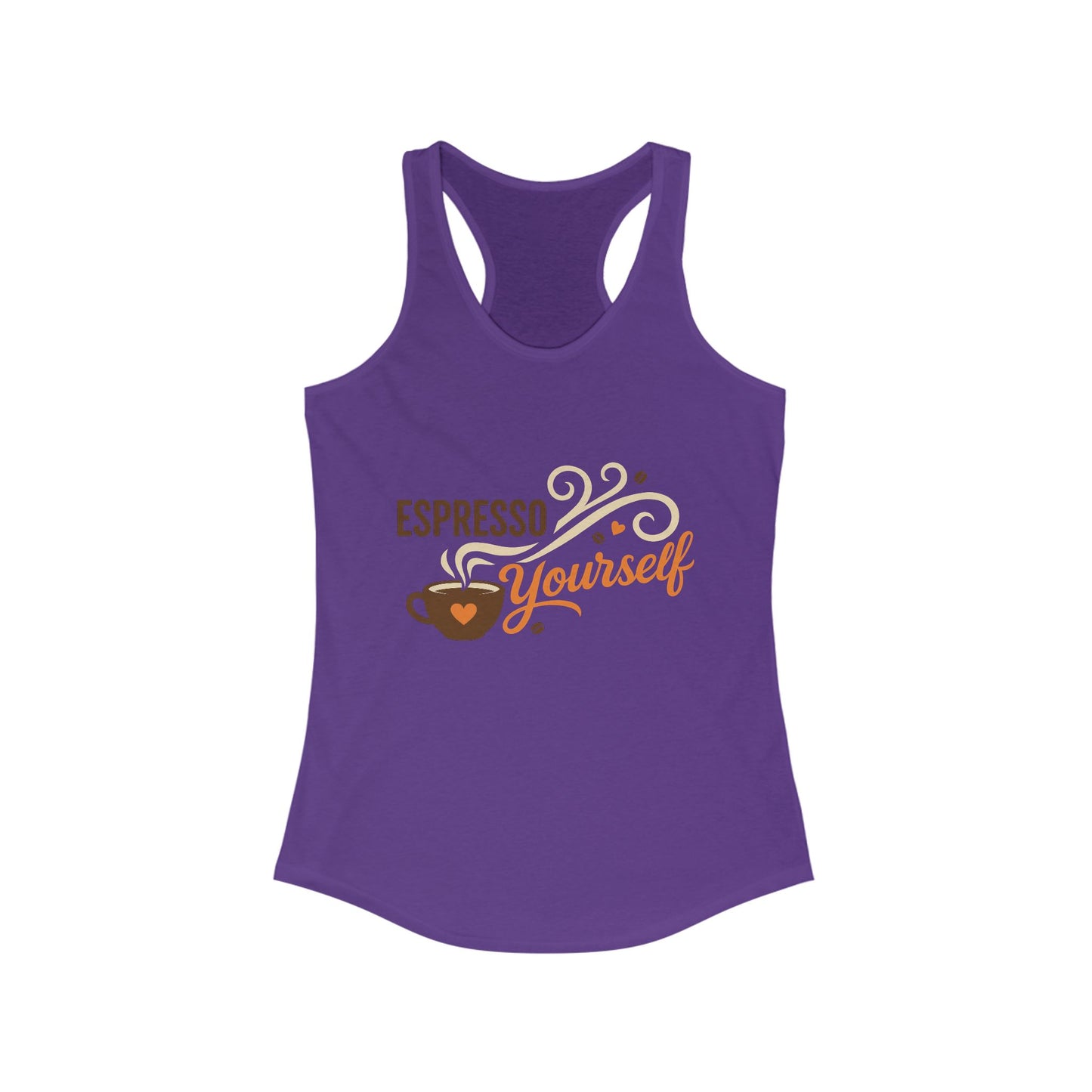 Women's Ideal Racerback Tank, Espresso Yourself Coffee Tank Top for Women, Barista Gift, Funny Cafe Style Shirt