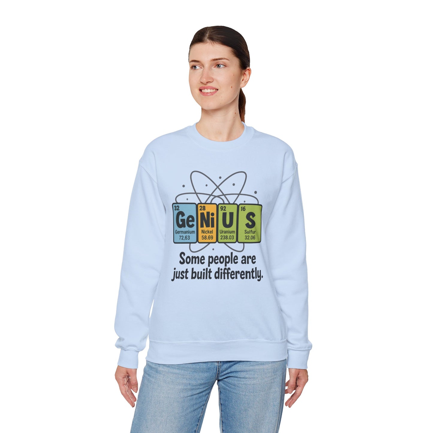 Funny Womens Science Sweatshirt, Genius Periodic Table Pullover, Nerdy Chemistry Gift for Her, Funny Gift for Nerds, Science Geek Apparel