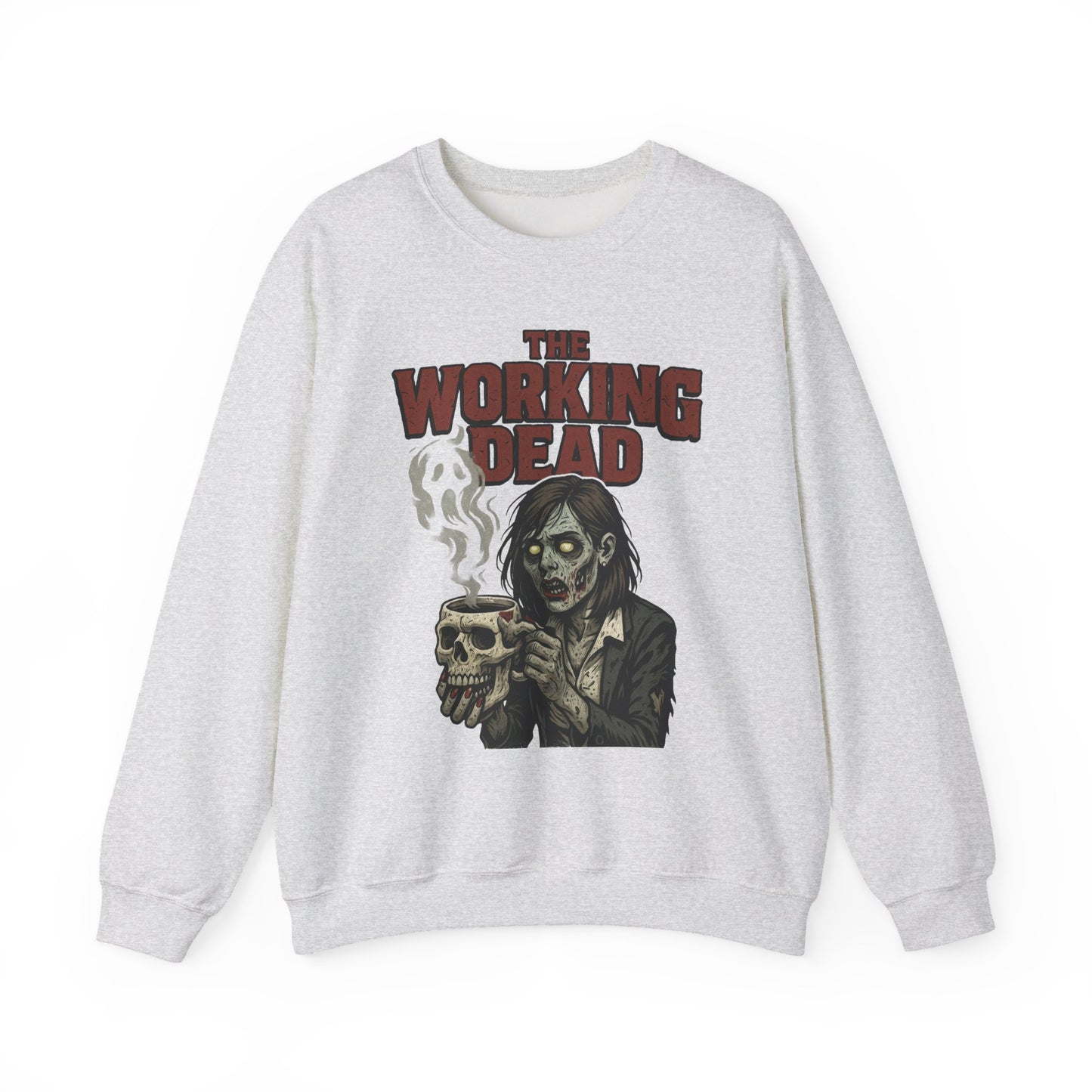 The Working Dead Women's Zombie Sweatshirt, Halloween Zombie Top, Work Humor Sweatshirt, Women's Heavy Blend™ Crewneck Sweatshirt
