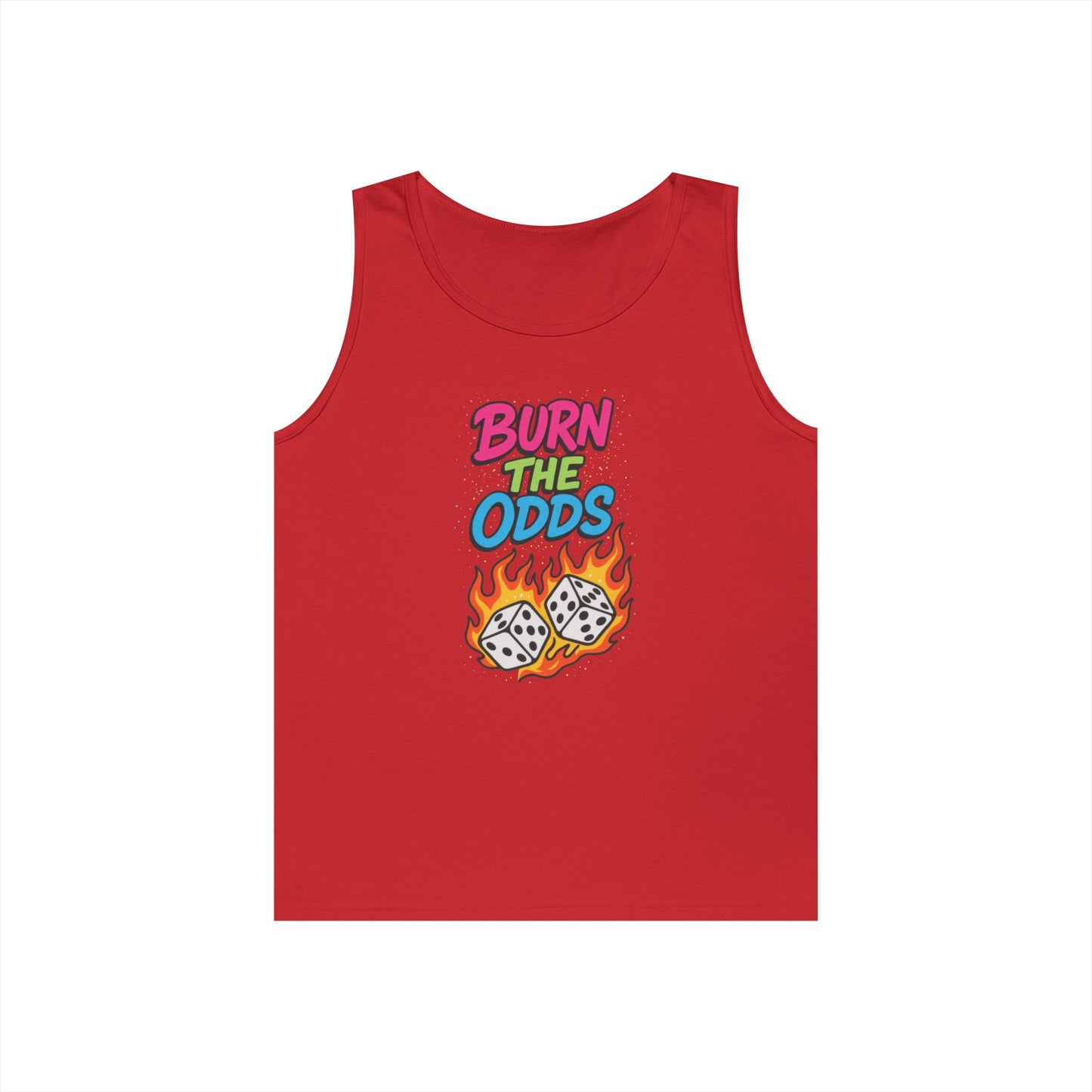 Burn the Odds Tank Top, Casual Summer Wear, Gaming Gift, Dice Design Tee, Gift for Gamers, Funny Tank, Perfect for Parties
