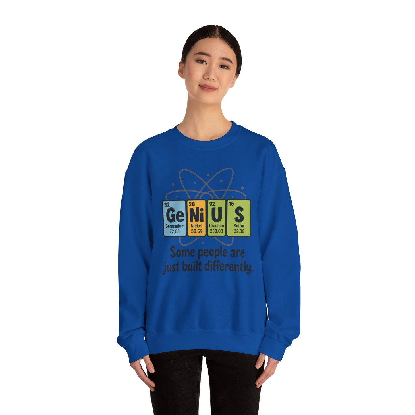 Funny Womens Science Sweatshirt, Genius Periodic Table Pullover, Nerdy Chemistry Gift for Her, Funny Gift for Nerds, Science Geek Apparel