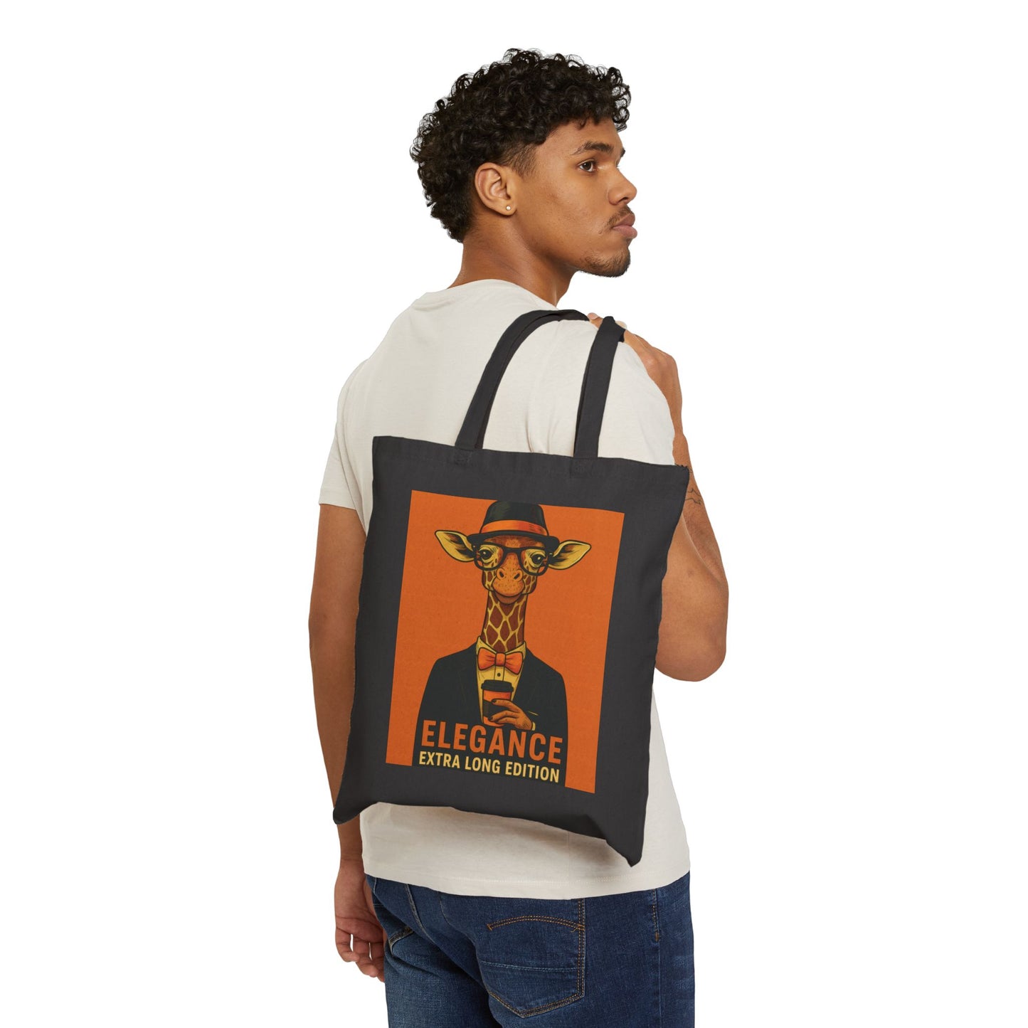 Elegant Giraffe Canvas Tote Bag, Eco-Friendly Fashion, Reusable Shopping, Gift for Animal Lovers, Unique Design, Stylish Carry-All