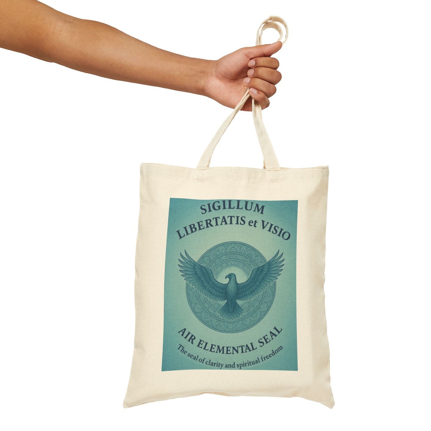 Air Element Totem Mandala Tote Bag, Sigillum Libertatis et Visio, Spiritual Freedom & Clarity Design, Spiritual Accessory