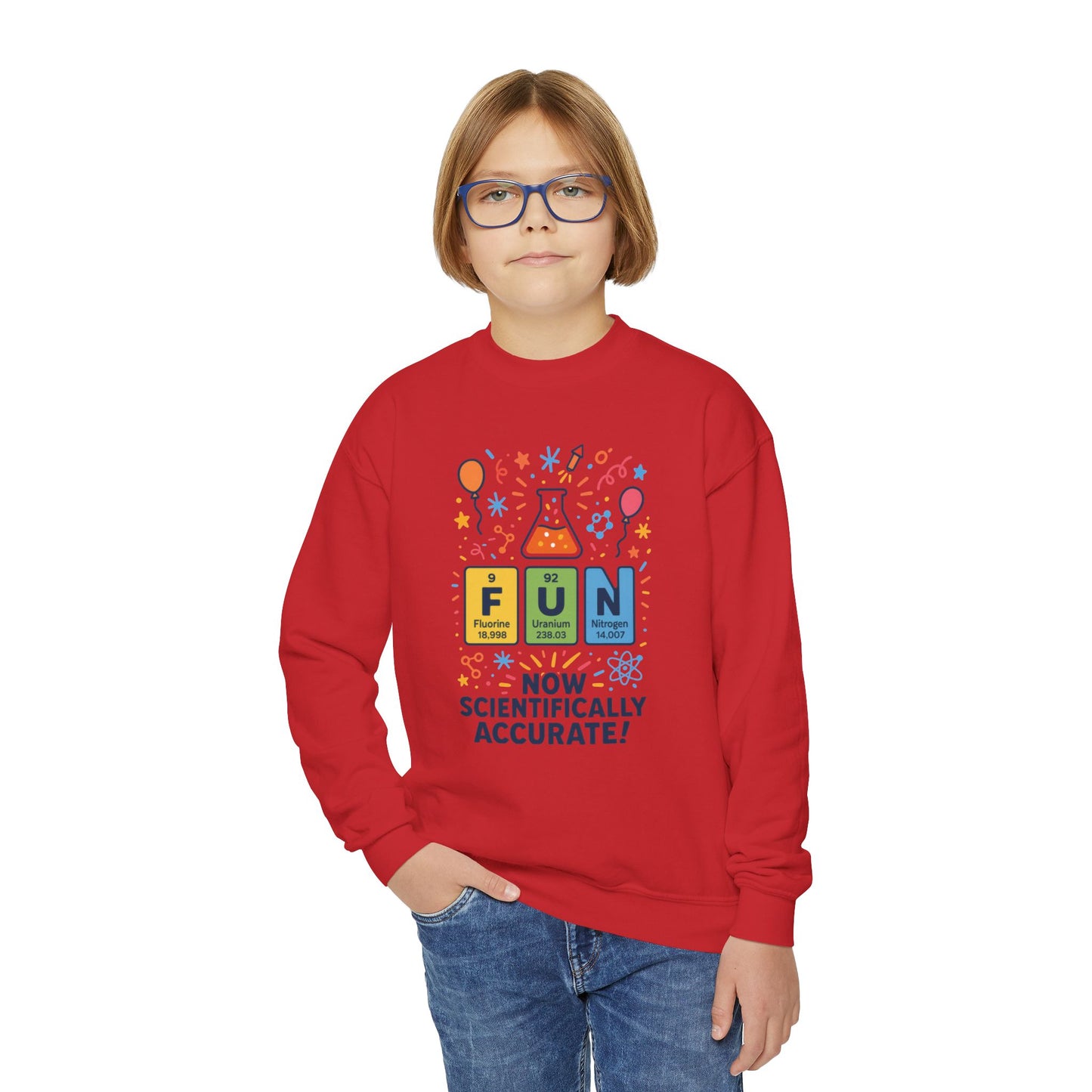 Youth Science Fun Sweatshirt, Perfect for STEM Lovers, Birthday Gift, Cozy Classroom Wear, Youth Crewneck