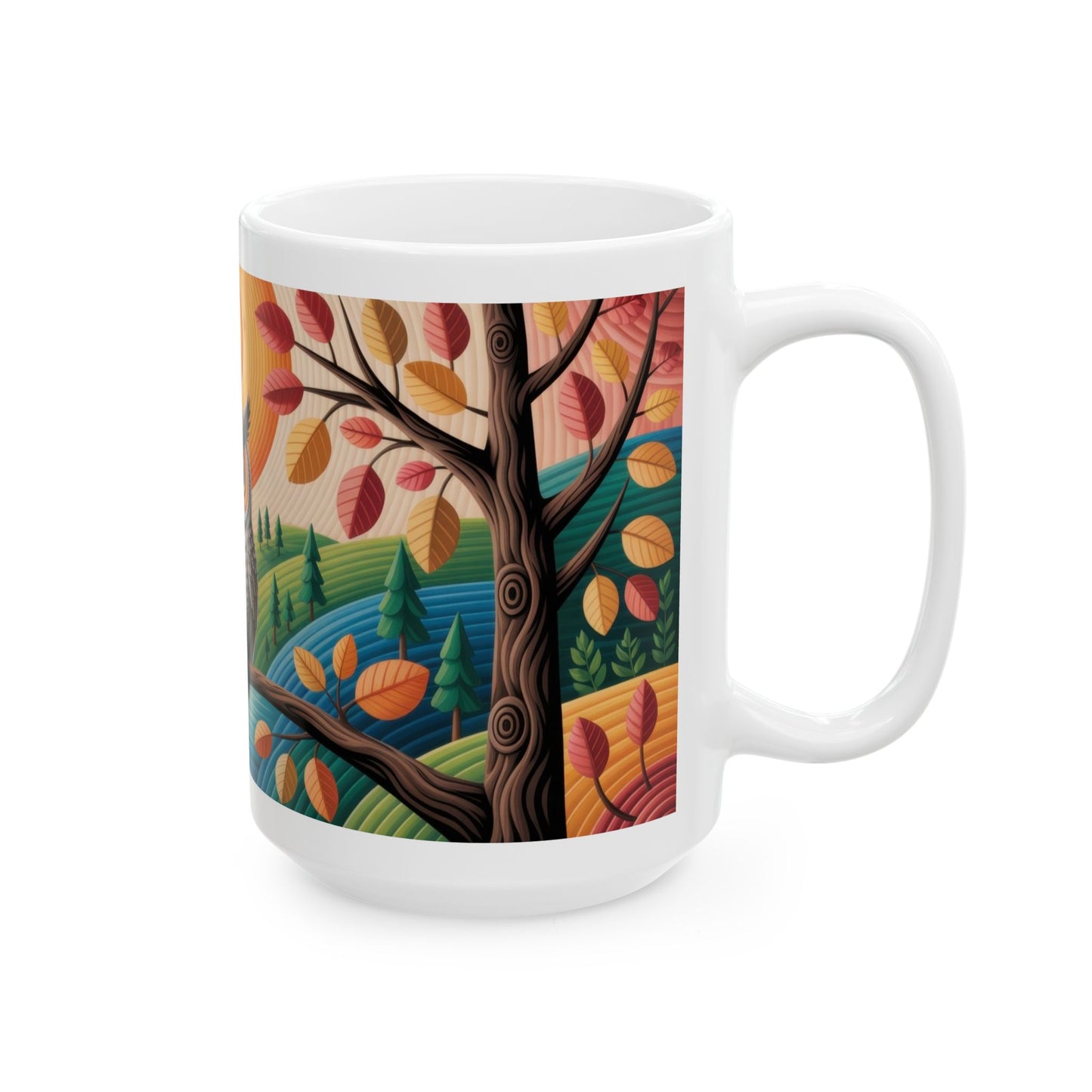 Whimsical Owl Ceramic Mug - Cozy Home Decor, Gift for Nature Lovers, Coffee Mug, Fall Vibes, Owl Enthusiast Gift