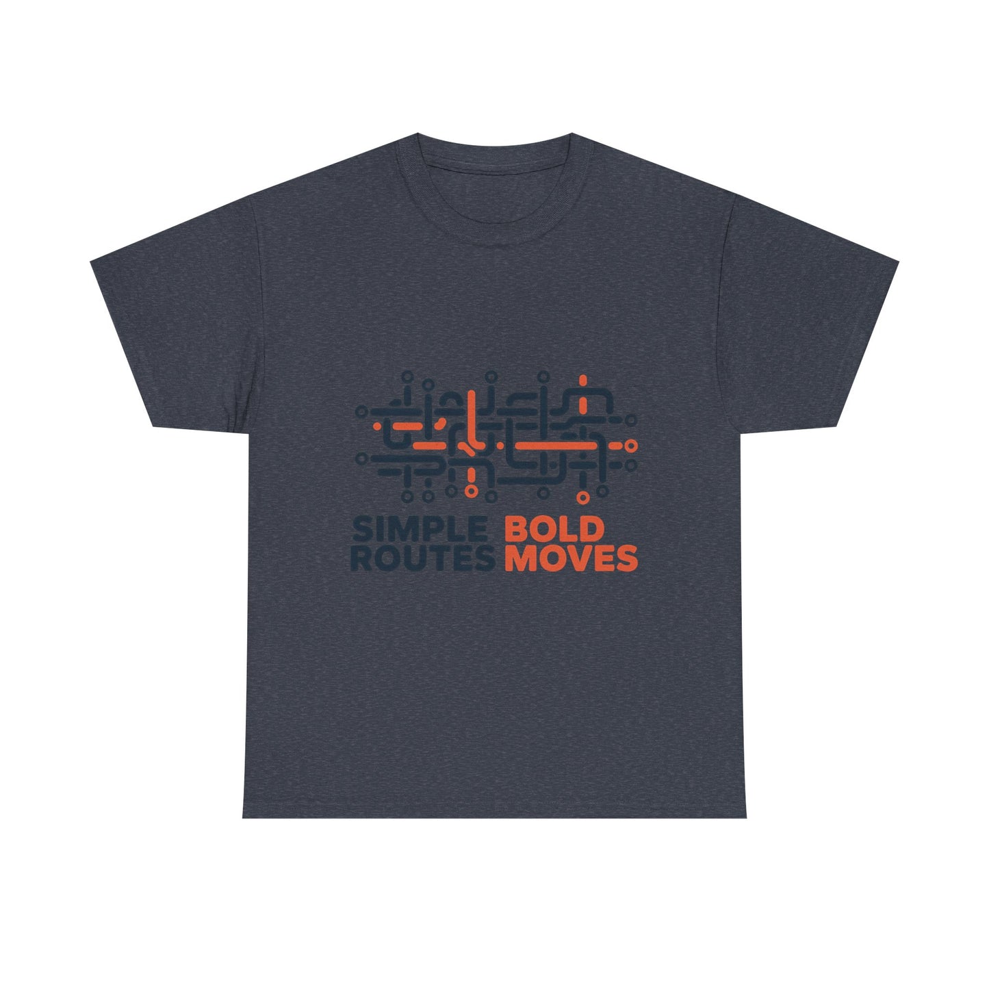 Simple Routes Bold Moves Mens T-Shirt, Minimal Urban Metro Map Graphic Tee